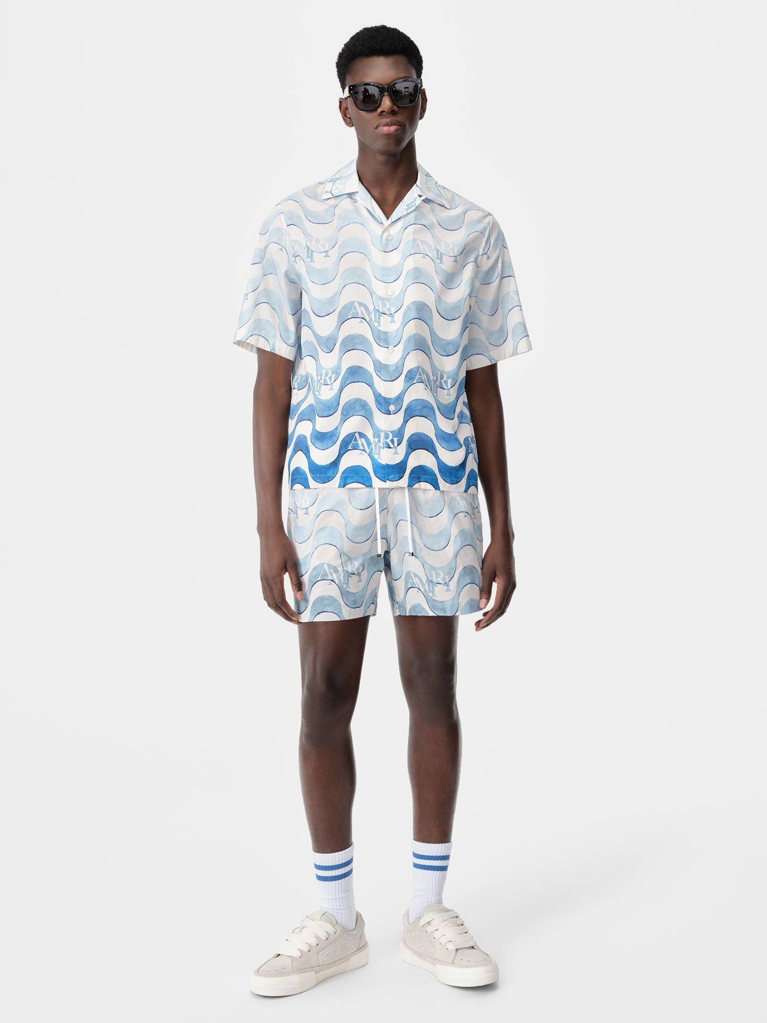 Camisas Amiri Staggered Wave Shirt Hombre Cerulean | MGAOTW-846
