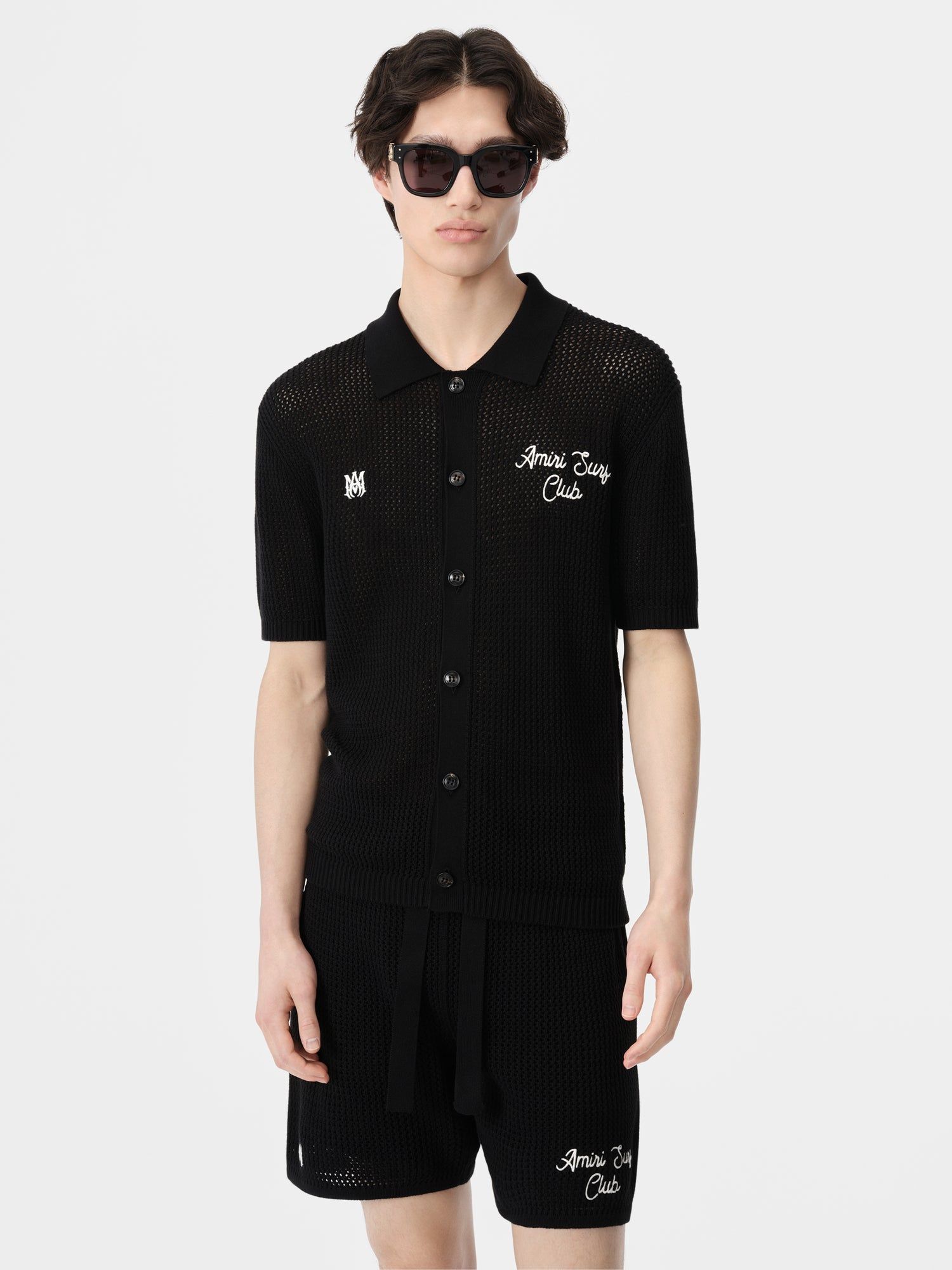 Camisas Amiri Surf Club Crotchet Polo Hombre Negros | XIJLUN-748