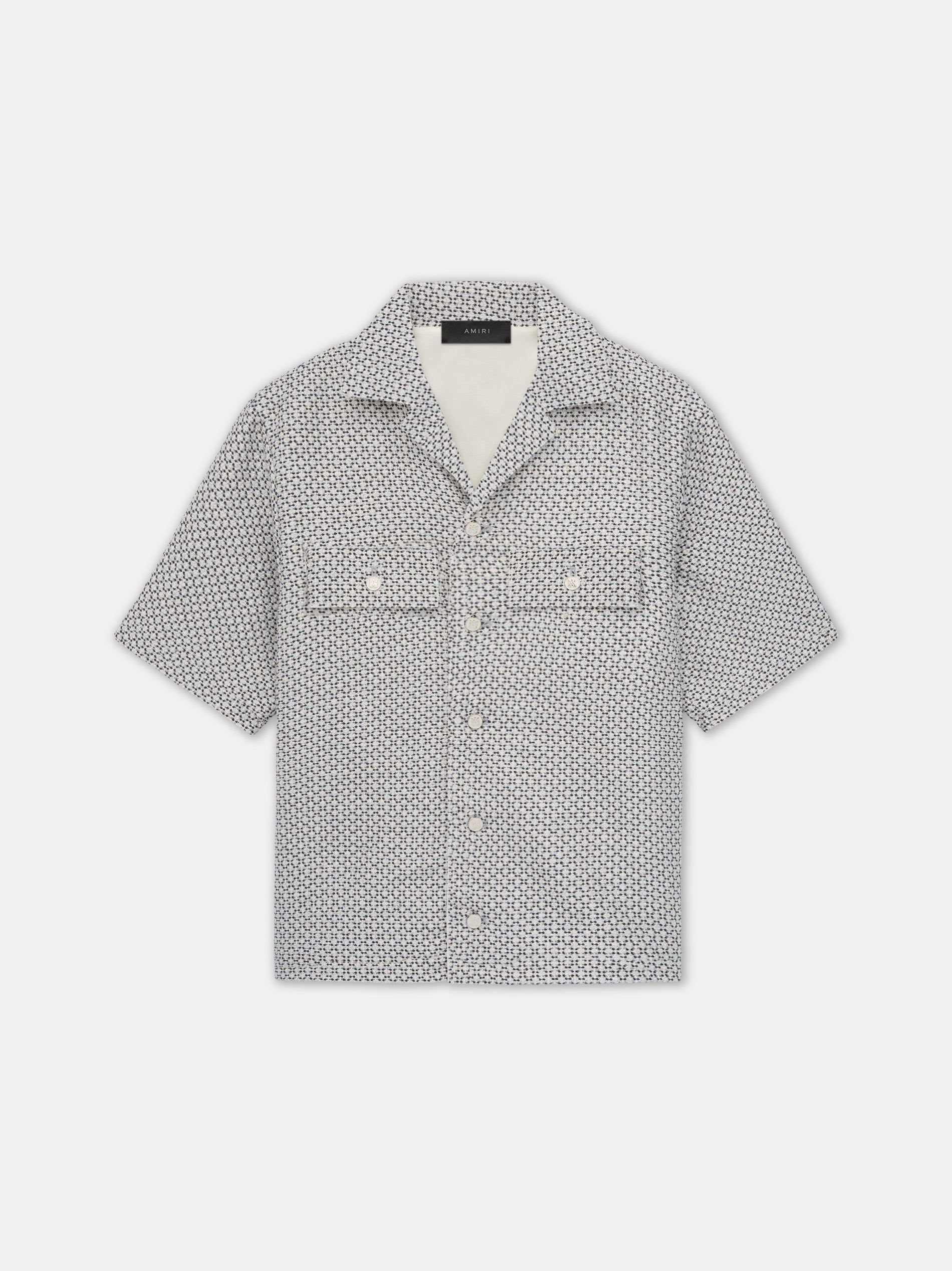 Camisas Amiri Tweed Camp Shirt Hombre Cerulean | HOBMGT-624