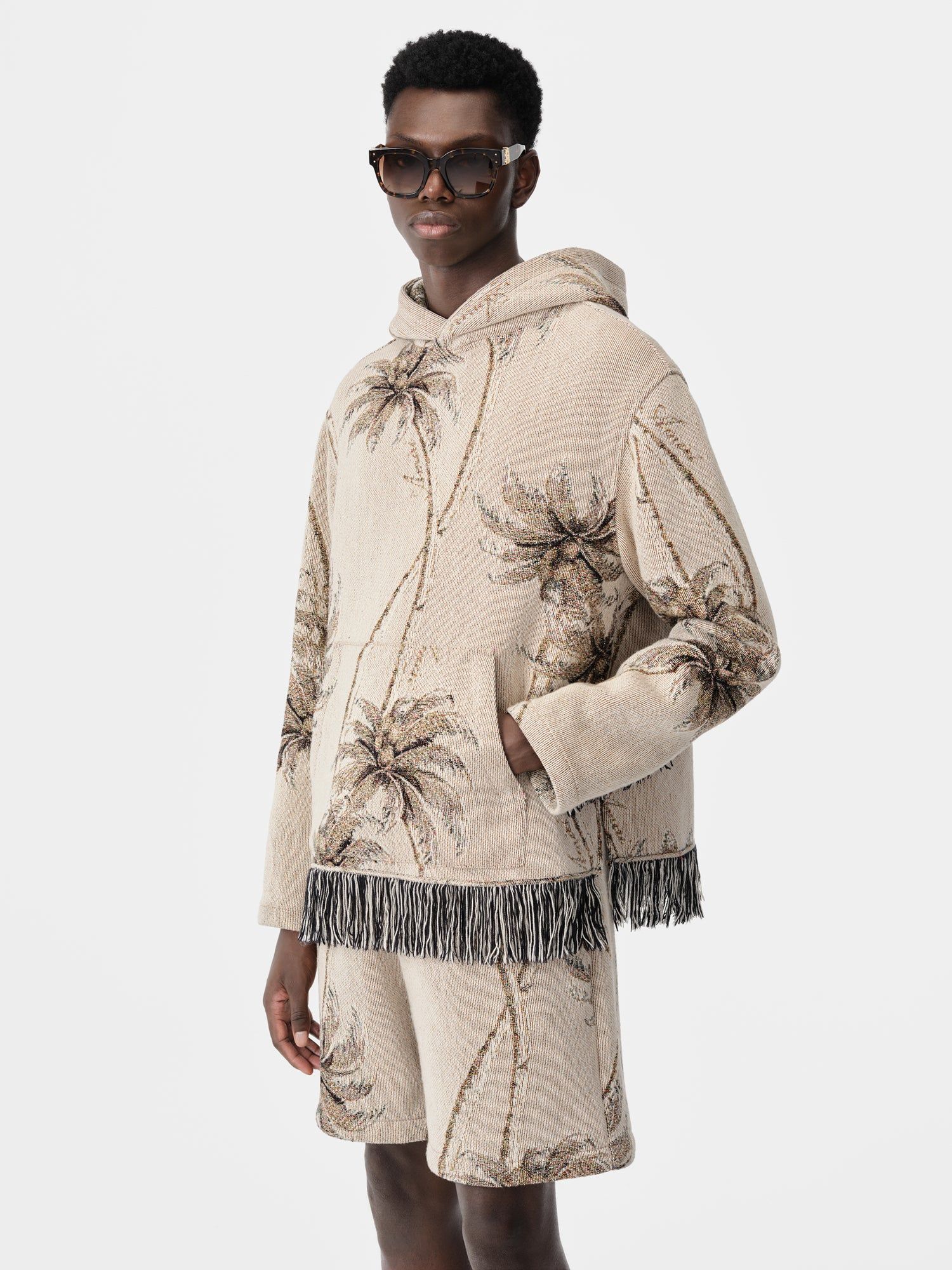 Camisas Amiri Twisted Palms Tapestry Hoodie Hombre Alabaster | HPTAMY-486