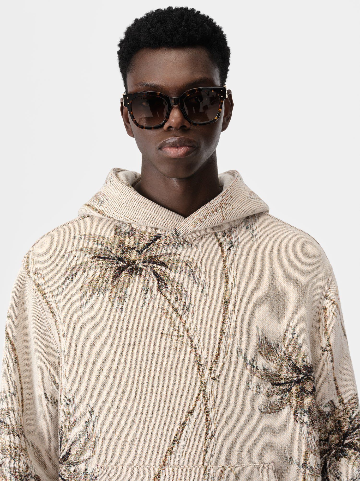 Camisas Amiri Twisted Palms Tapestry Hoodie Hombre Alabaster | HPTAMY-486