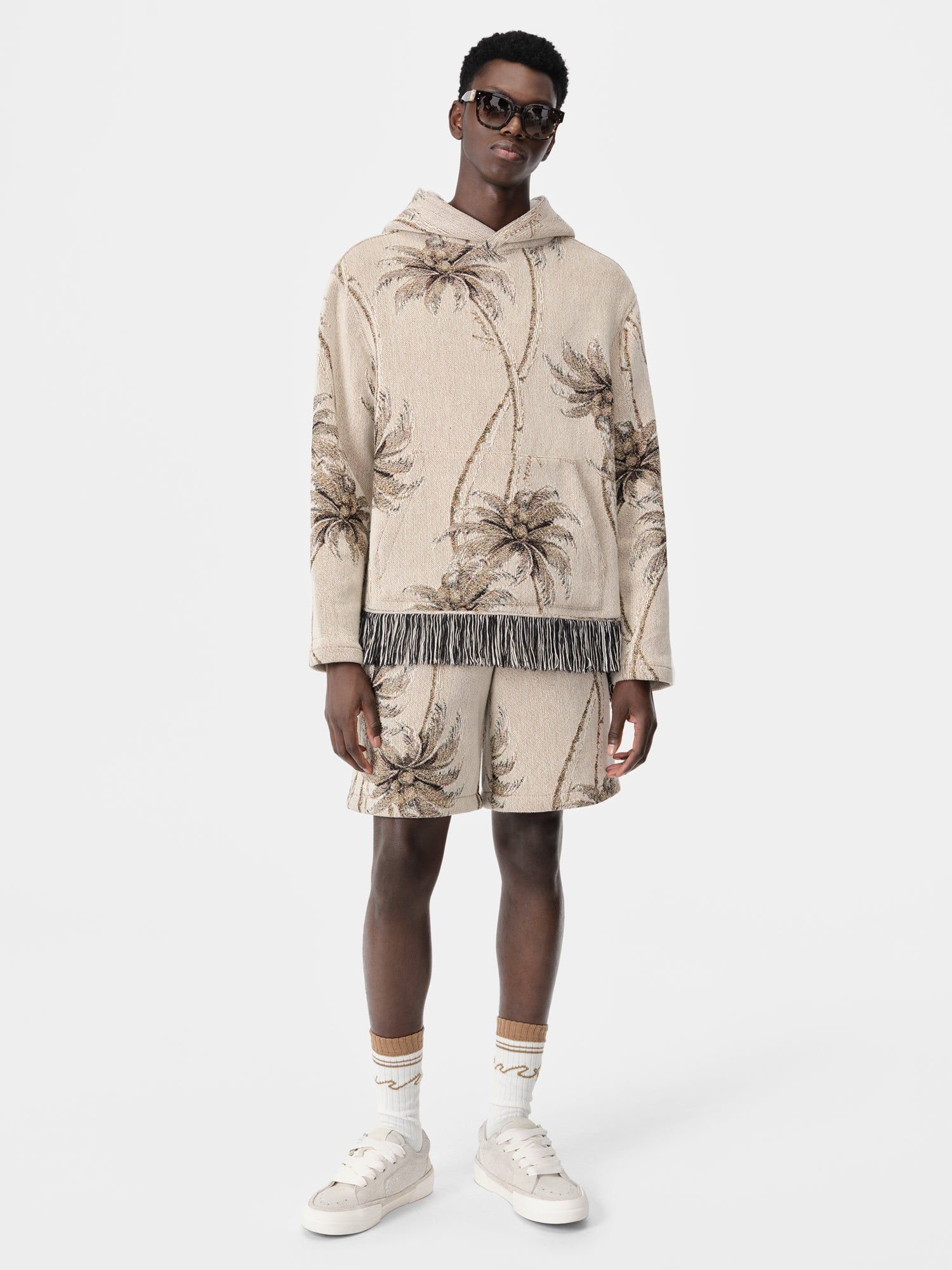 Camisas Amiri Twisted Palms Tapestry Hoodie Hombre Alabaster | HPTAMY-486