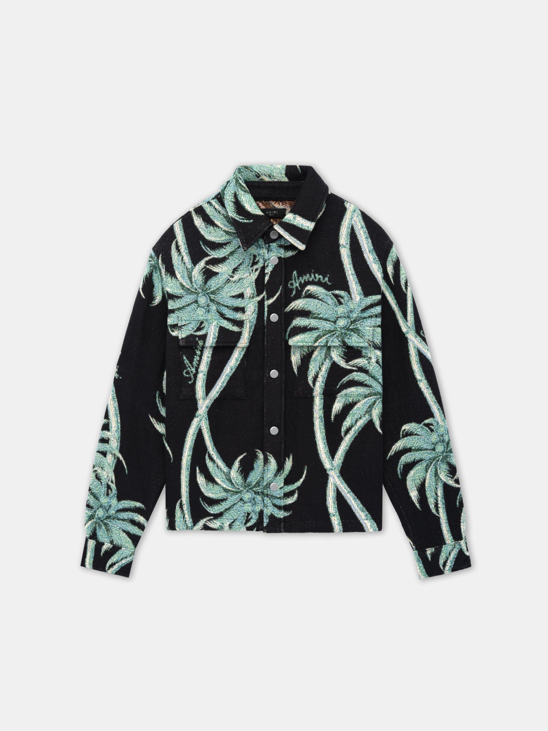 Camisas Amiri Twisted Palms Tapestry Overshirt Hombre Negros | LCPDMI-235