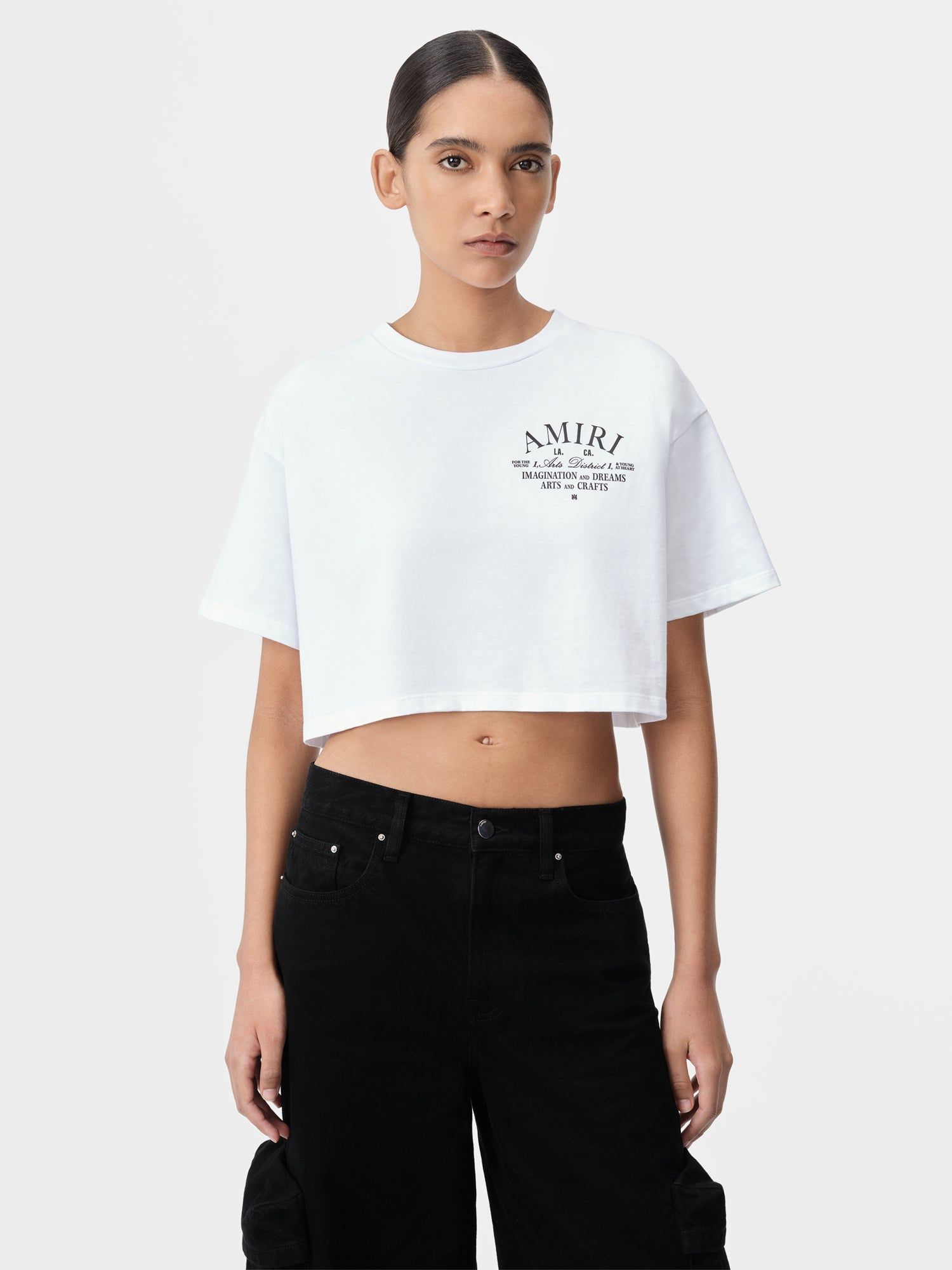 Camiseta Amiri Arts District Cropped Tee Mujer Blancos | FWRMHL-416