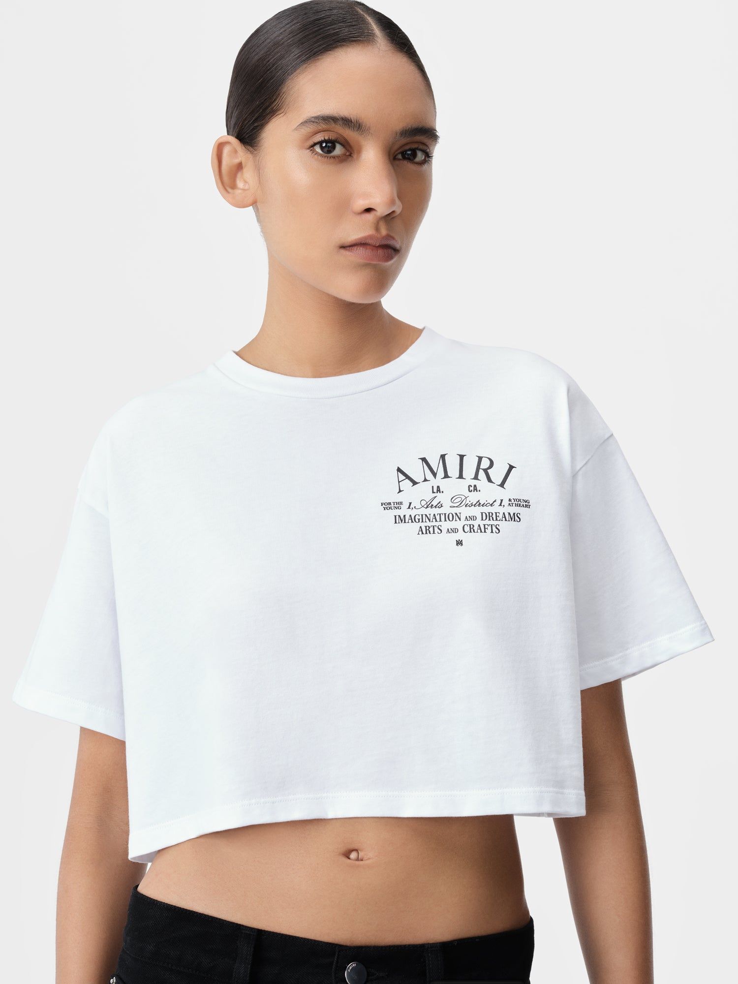 Camiseta Amiri Arts District Cropped Tee Mujer Blancos | FWRMHL-416