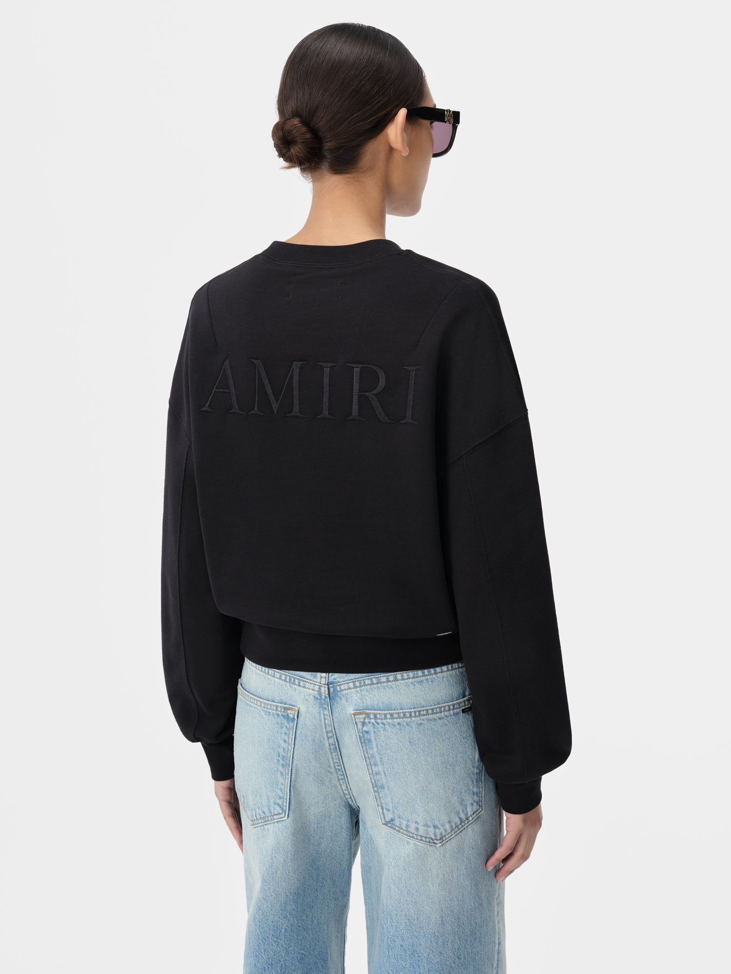 Camiseta Amiri Embroidered Crew Mujer Negros | JTKMIA-854