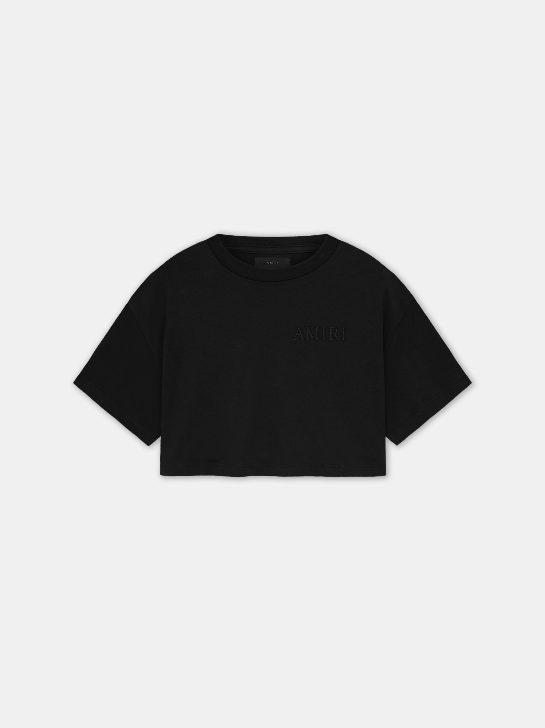 Camiseta Amiri Embroidered Cropped Tee Mujer Negros | DSOZUG-349