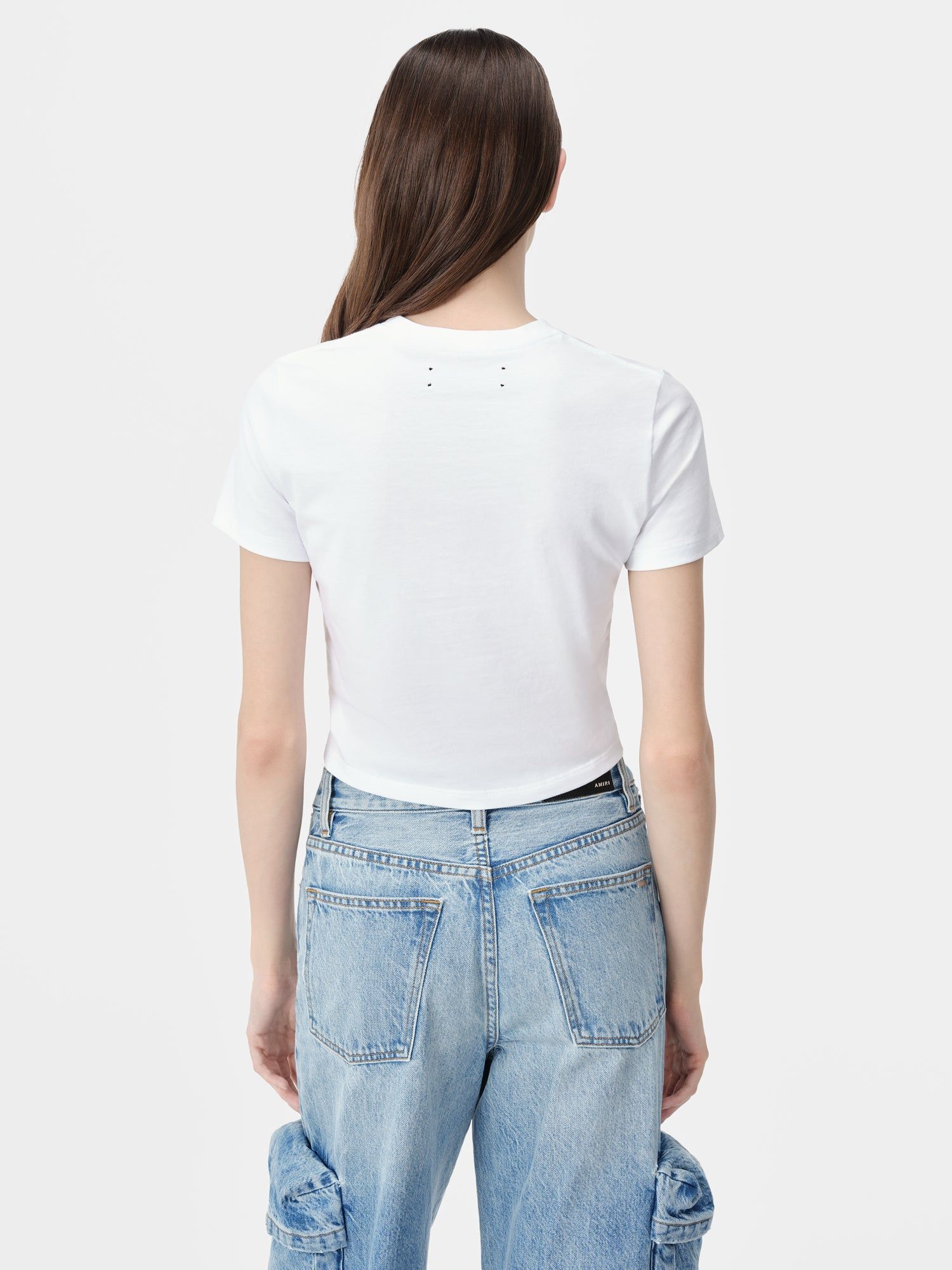 Camiseta Amiri Ma Embroidered Baby Tee Mujer Blancos | MXEBZN-046