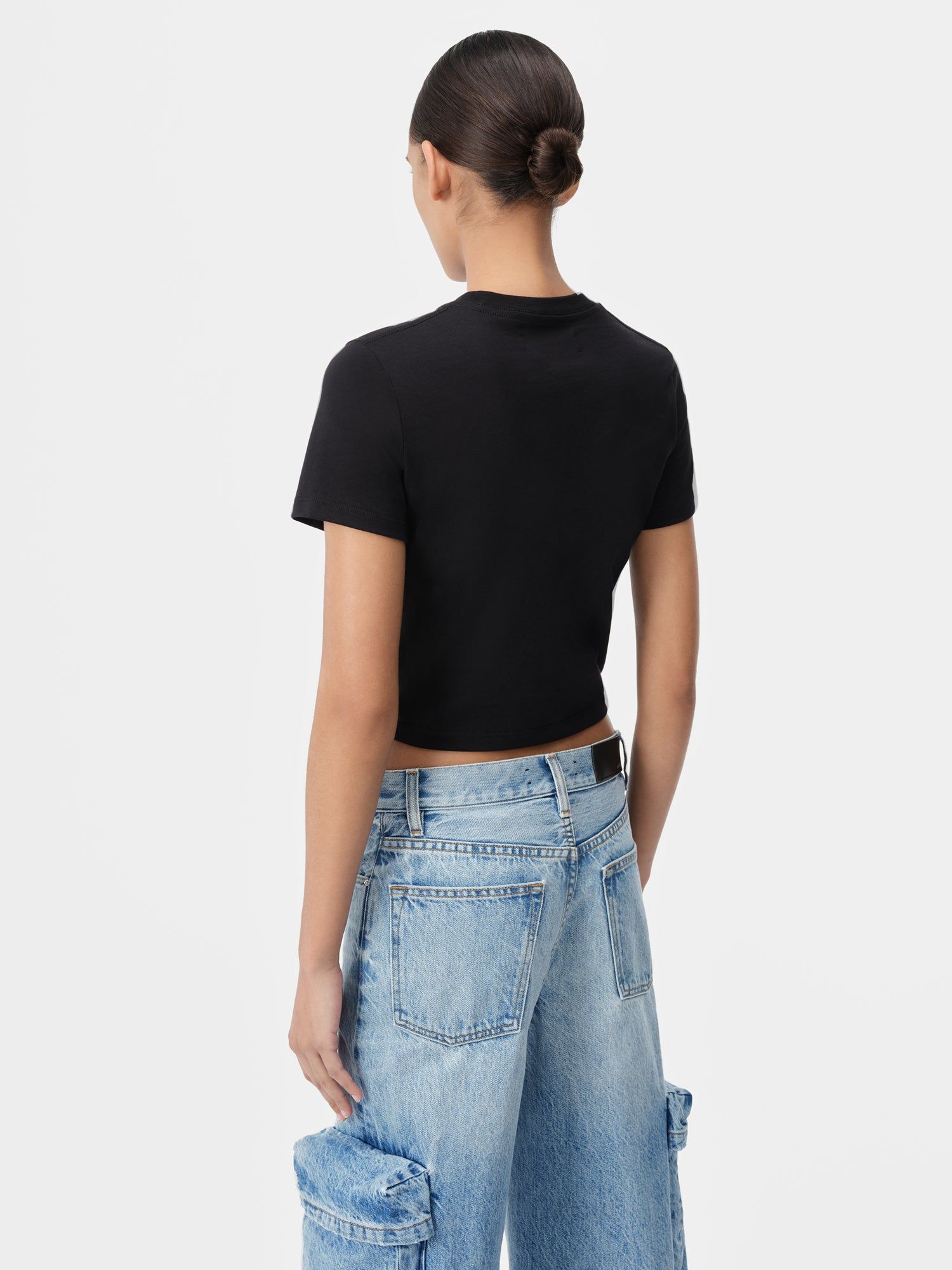 Camiseta Amiri Ma Embroidered Baby Tee Mujer Negros | LJEWQT-204
