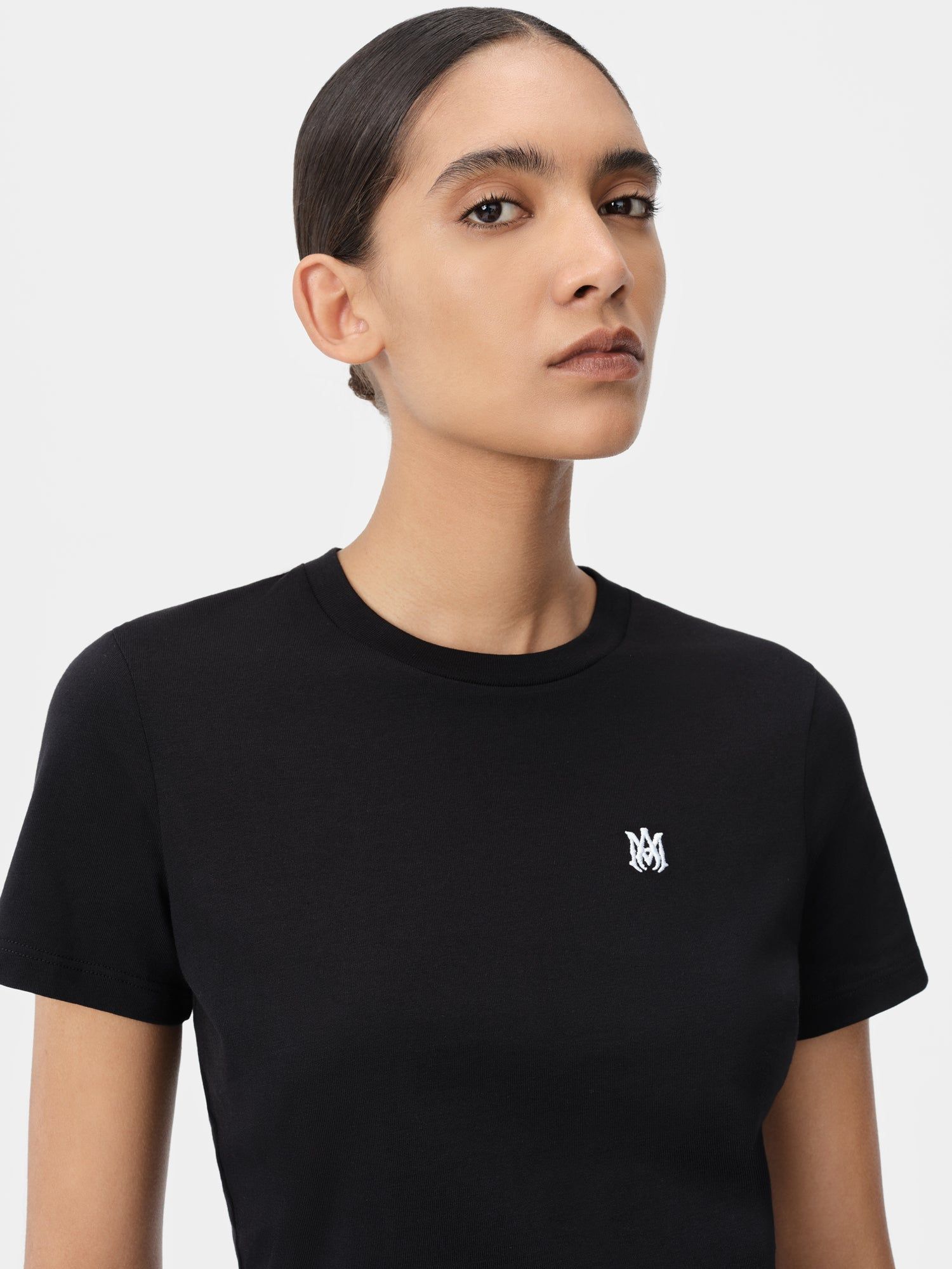 Camiseta Amiri Ma Embroidered Baby Tee Mujer Negros | LJEWQT-204