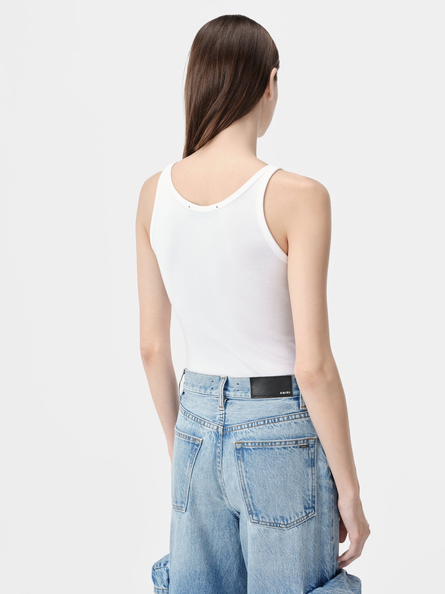 Camiseta Amiri Ma Embroidered Ribbed Tank Mujer Blancos | AVUJMN-208