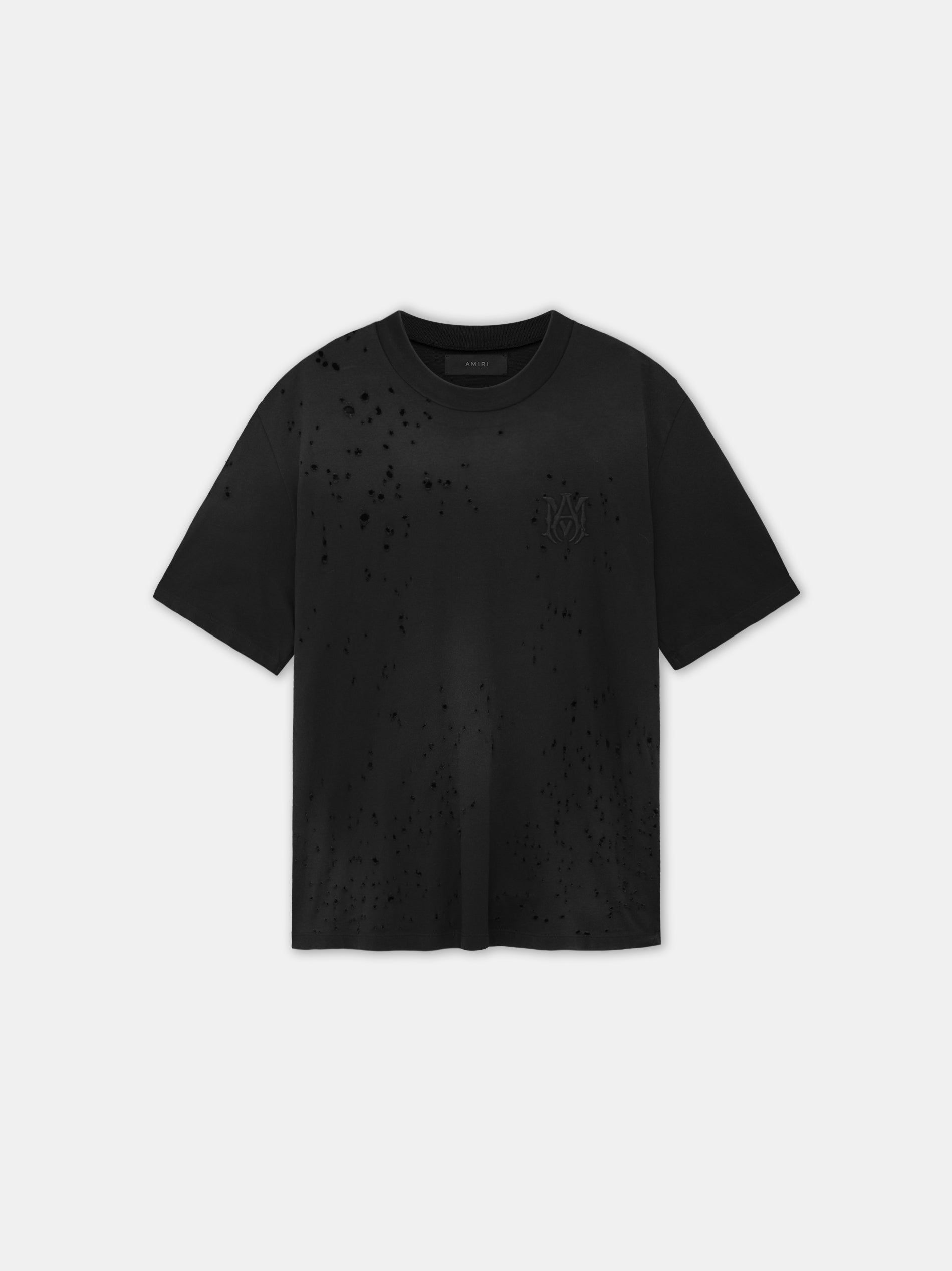 Camiseta Amiri Ma Shotgun Embroidered Tee Hombre Negros | IEADXV-193