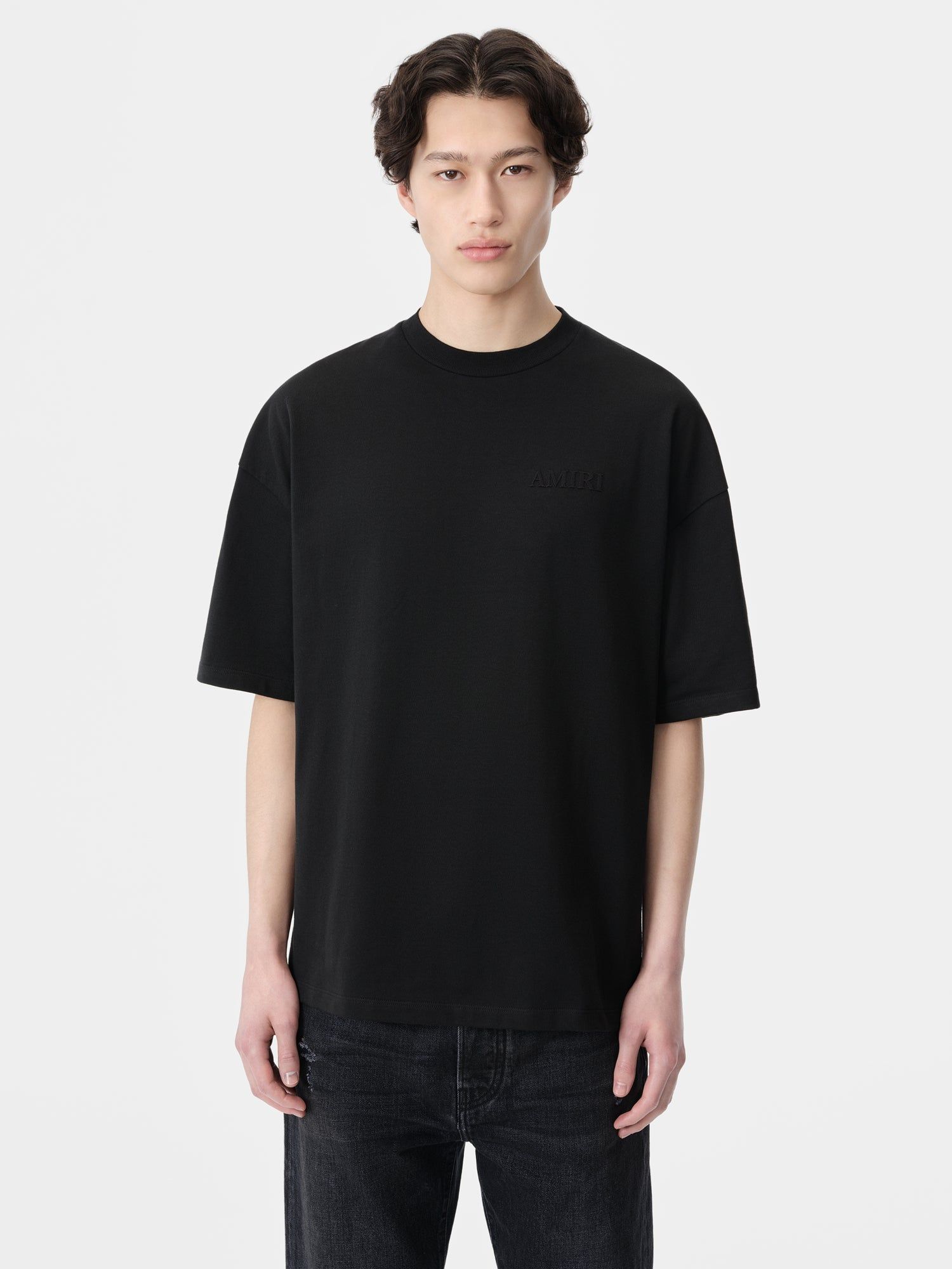Camiseta Amiri Oversized Tee Hombre Negros | MTYGPD-354