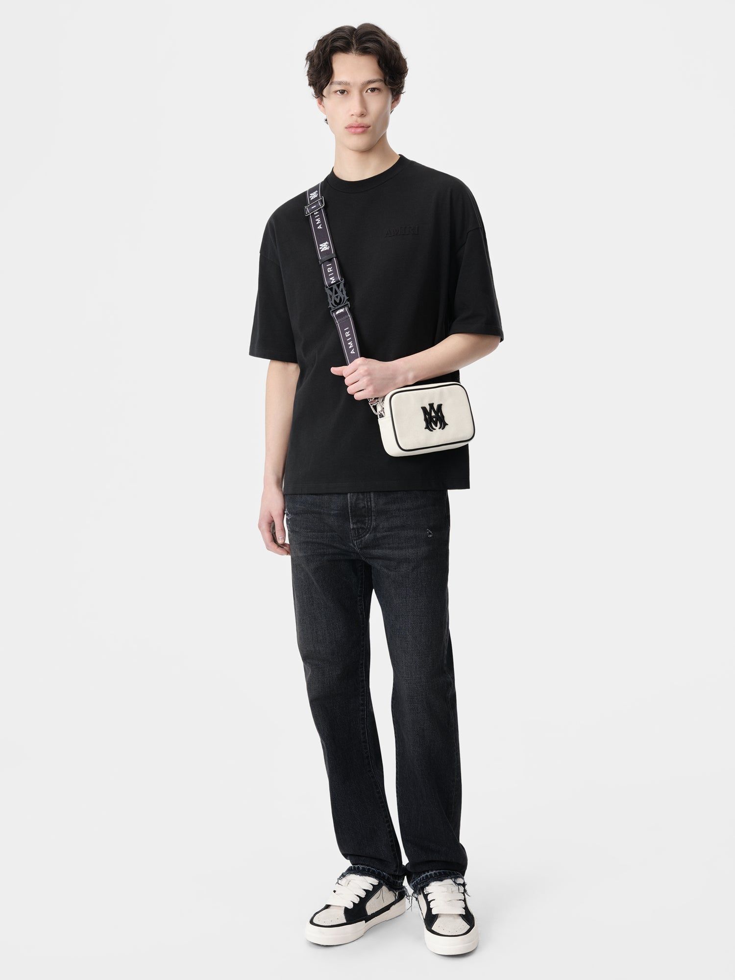 Camiseta Amiri Oversized Tee Hombre Negros | MTYGPD-354