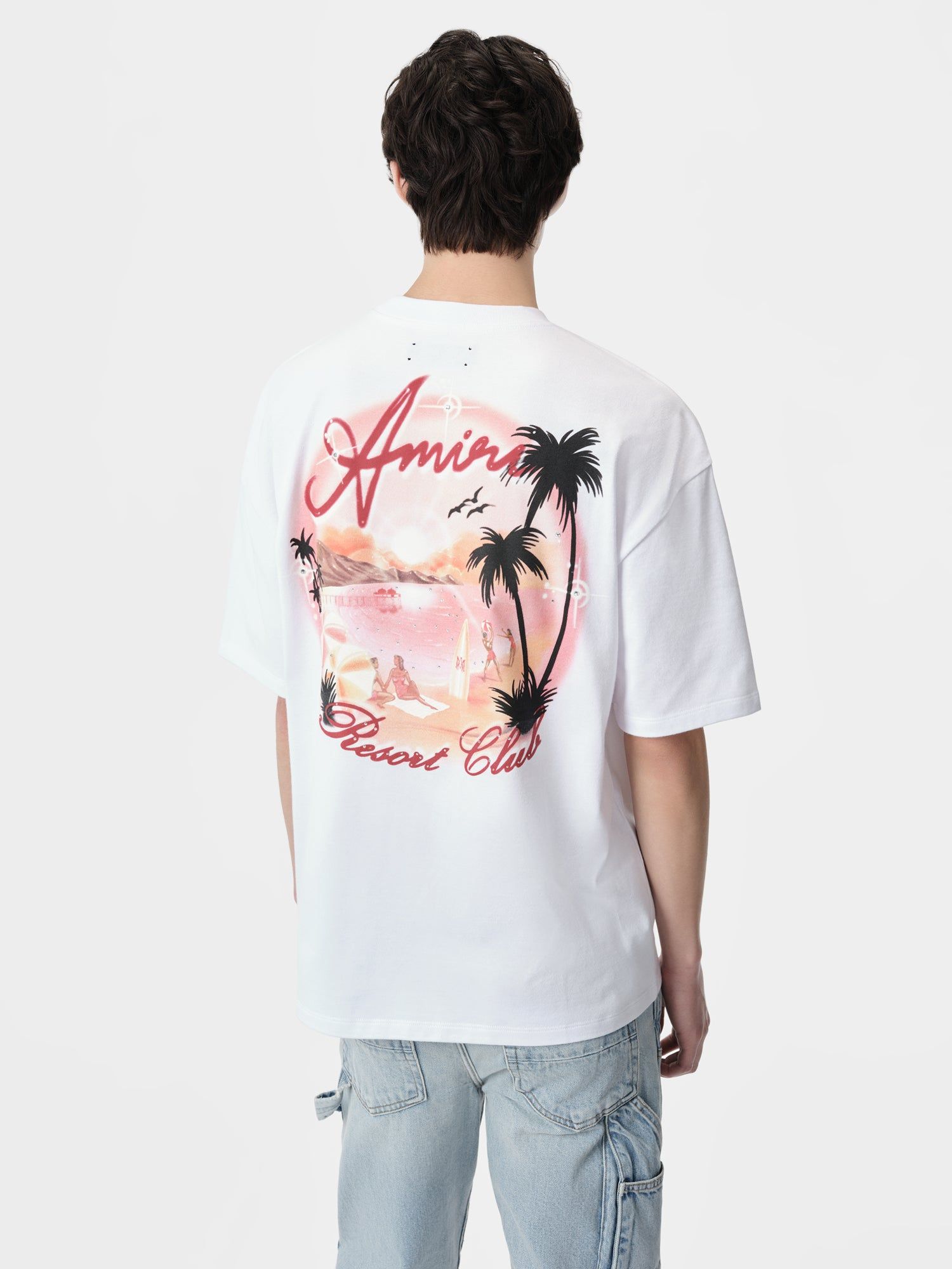 Camiseta Amiri Paradise Airbrush Tee Hombre Blancos | MRWDUJ-836
