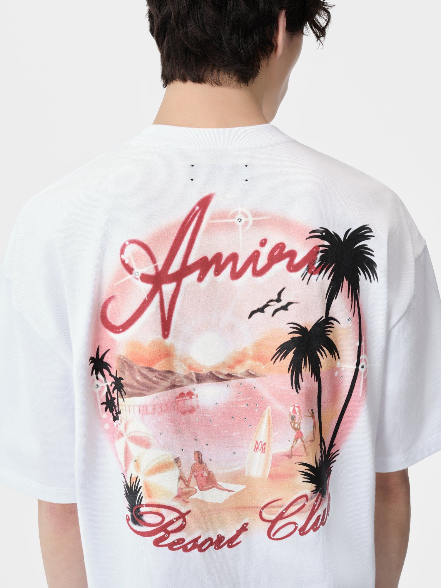 Camiseta Amiri Paradise Airbrush Tee Hombre Blancos | MRWDUJ-836