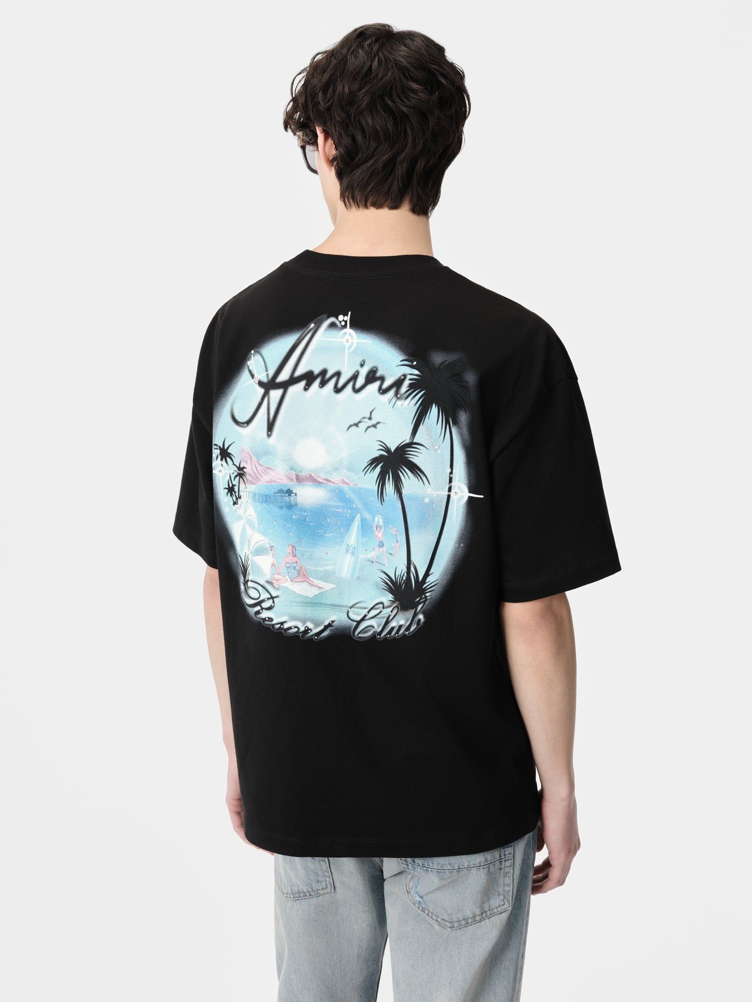 Camiseta Amiri Paradise Airbrush Tee Hombre Negros | ESTUQZ-819