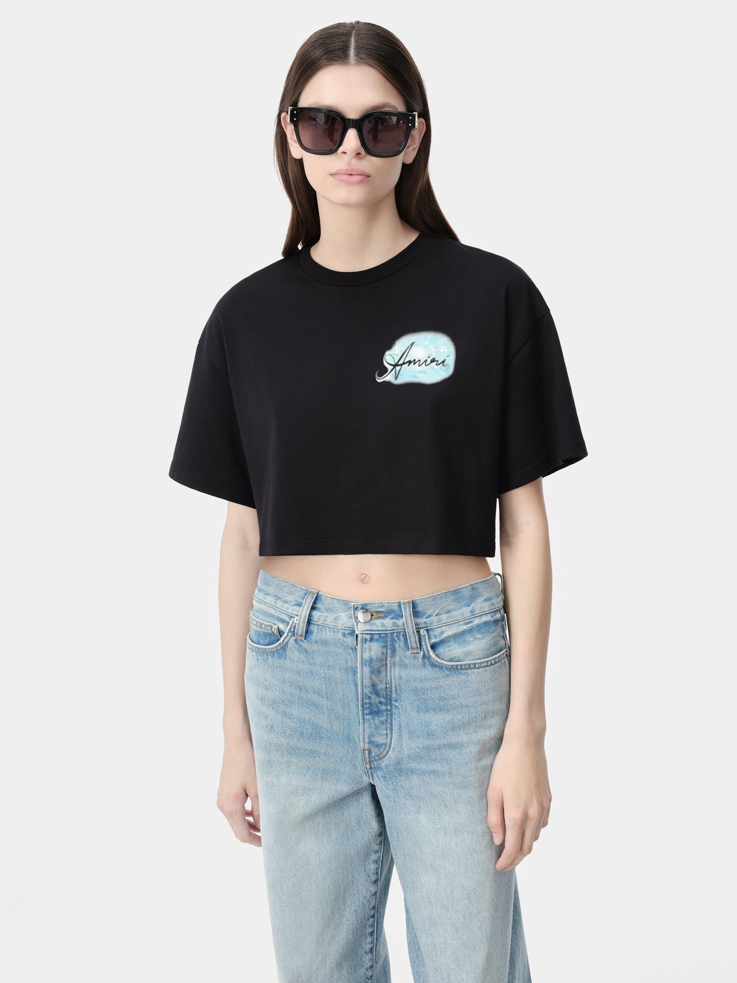 Camiseta Amiri Paradise Airbrush Tee Mujer Negros | RHXZYO-193