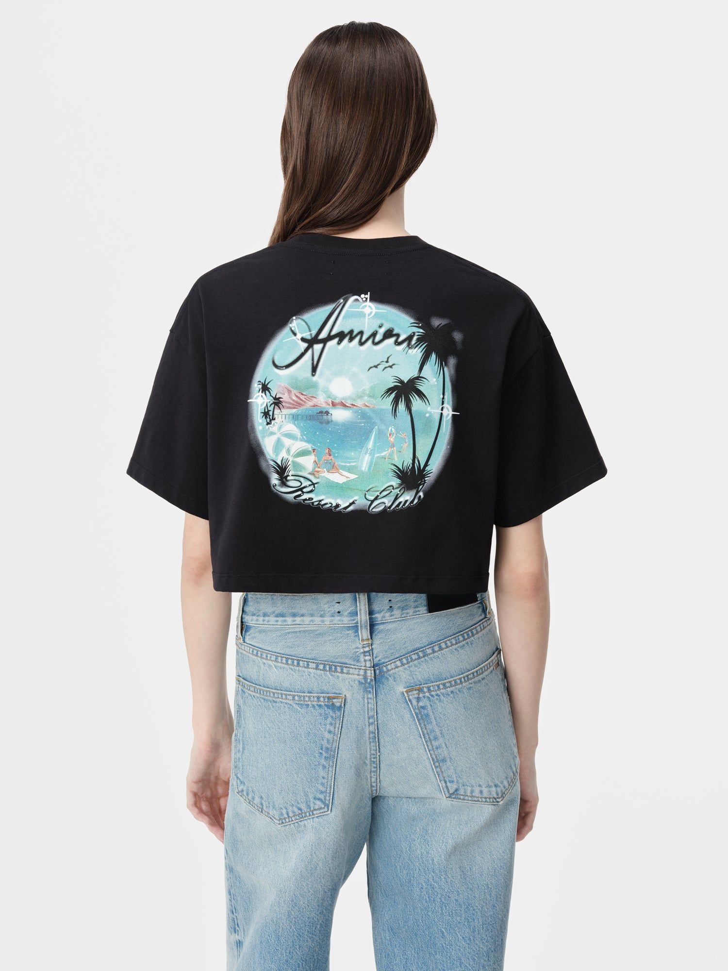 Camiseta Amiri Paradise Airbrush Tee Mujer Negros | RHXZYO-193