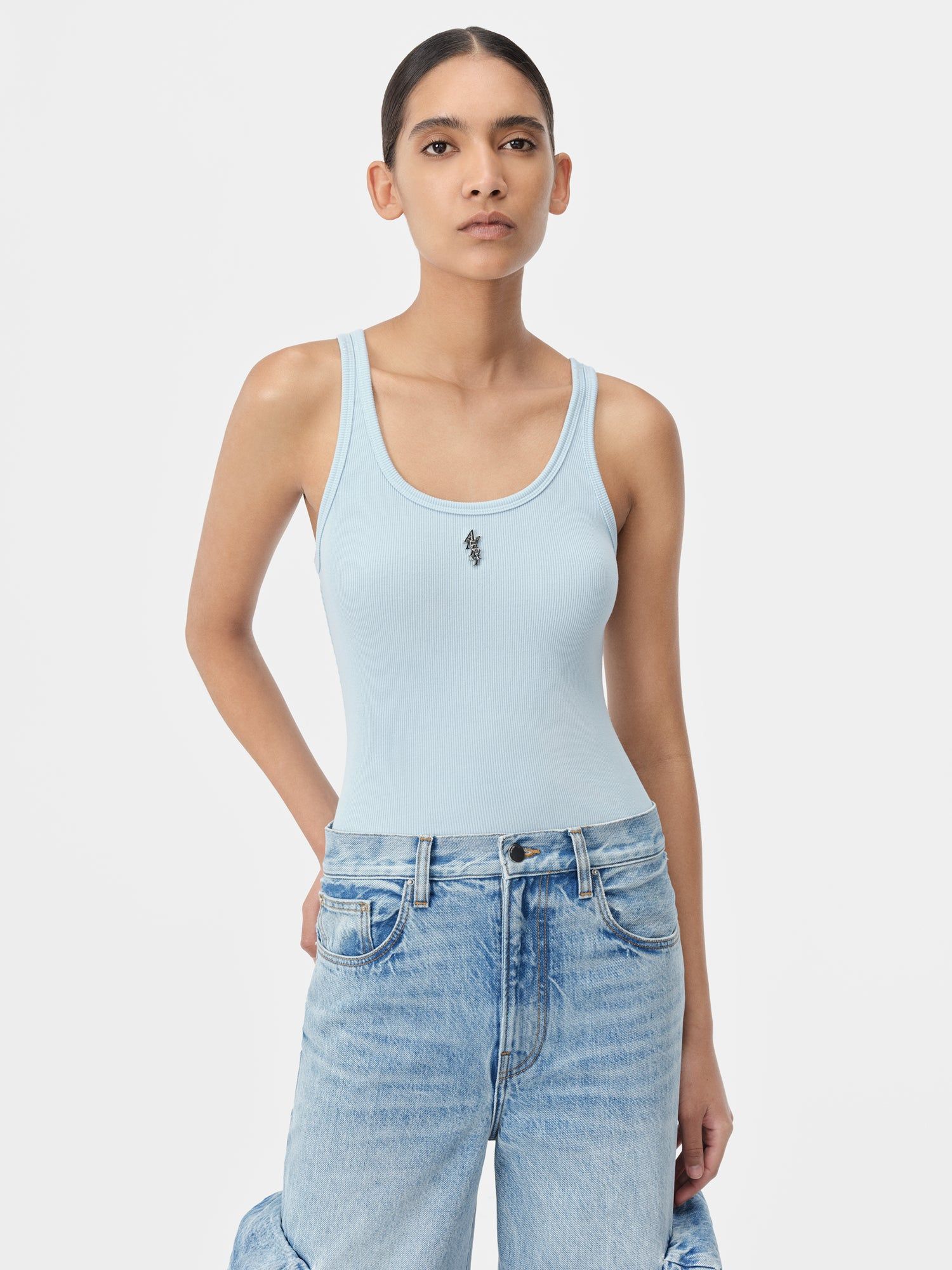 Camiseta Amiri Stacked Ribbed Tank Mujer Cerulean | LYJOUK-594