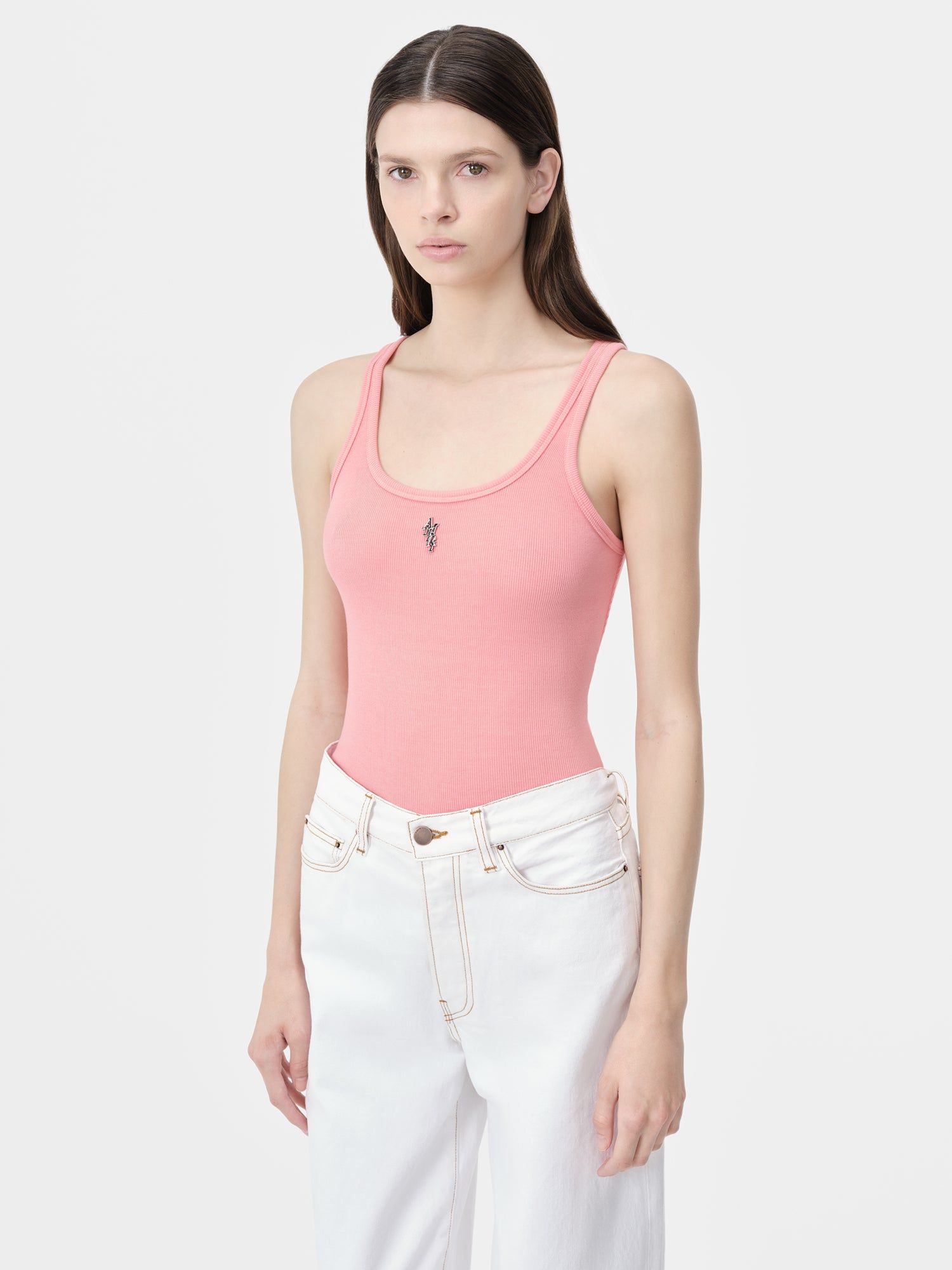 Camiseta Amiri Stacked Ribbed Tank Mujer Rosas | CGKNDO-519