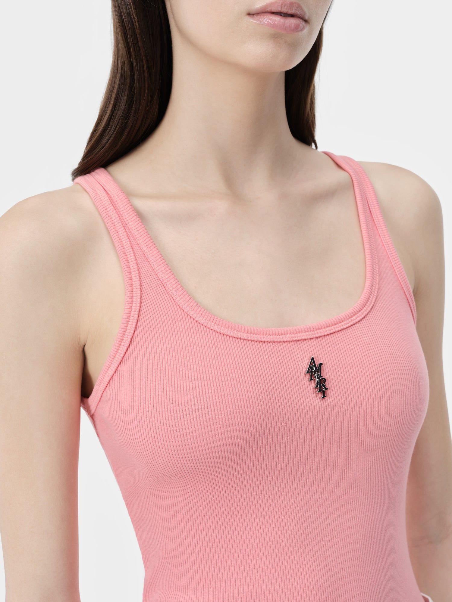 Camiseta Amiri Stacked Ribbed Tank Mujer Rosas | CGKNDO-519