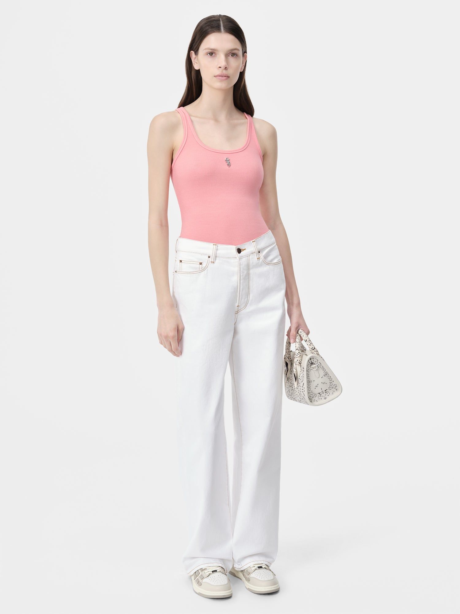 Camiseta Amiri Stacked Ribbed Tank Mujer Rosas | CGKNDO-519