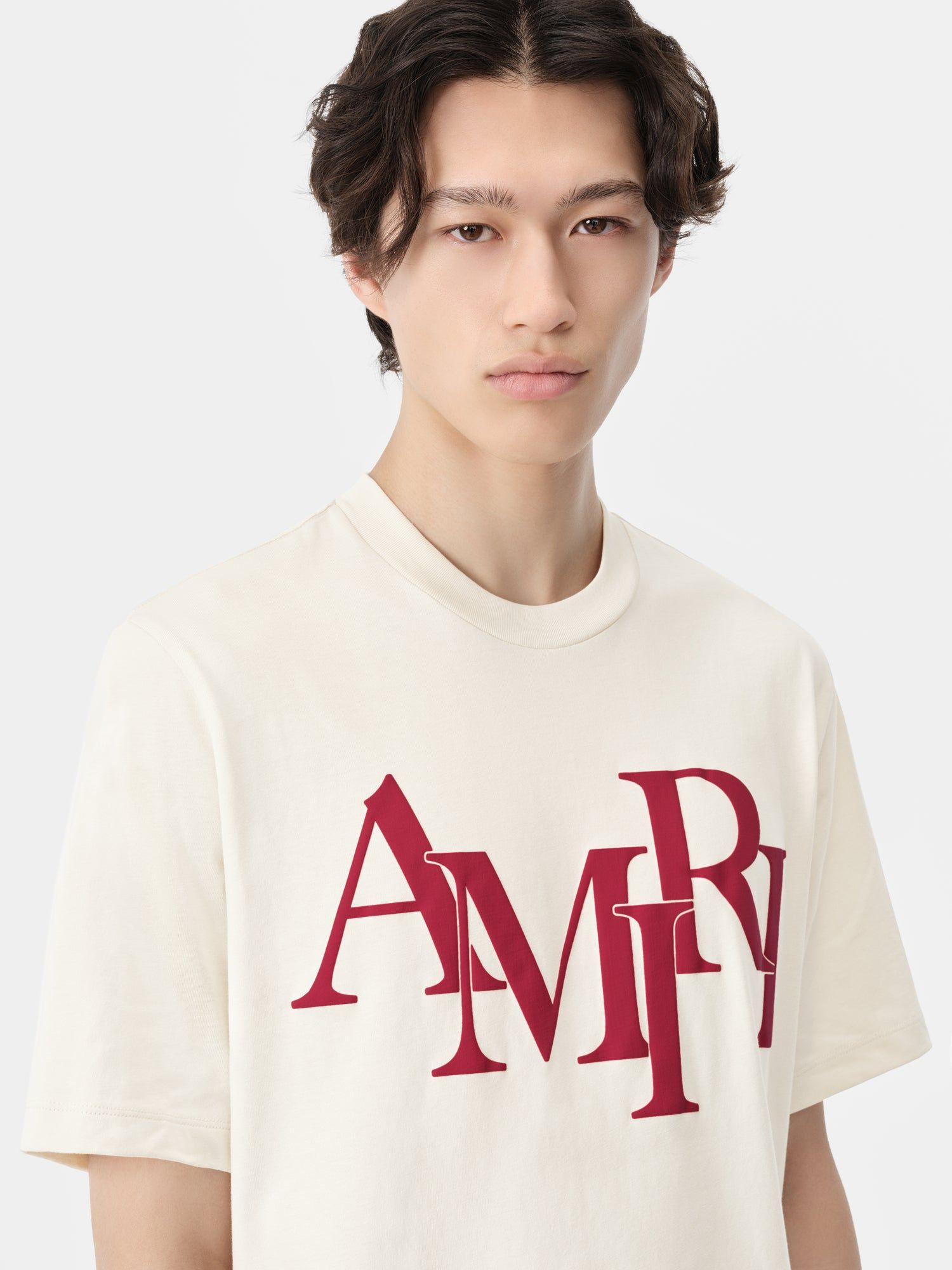 Camiseta Amiri Staggered Tee Hombre Birch | RYTGAQ-174