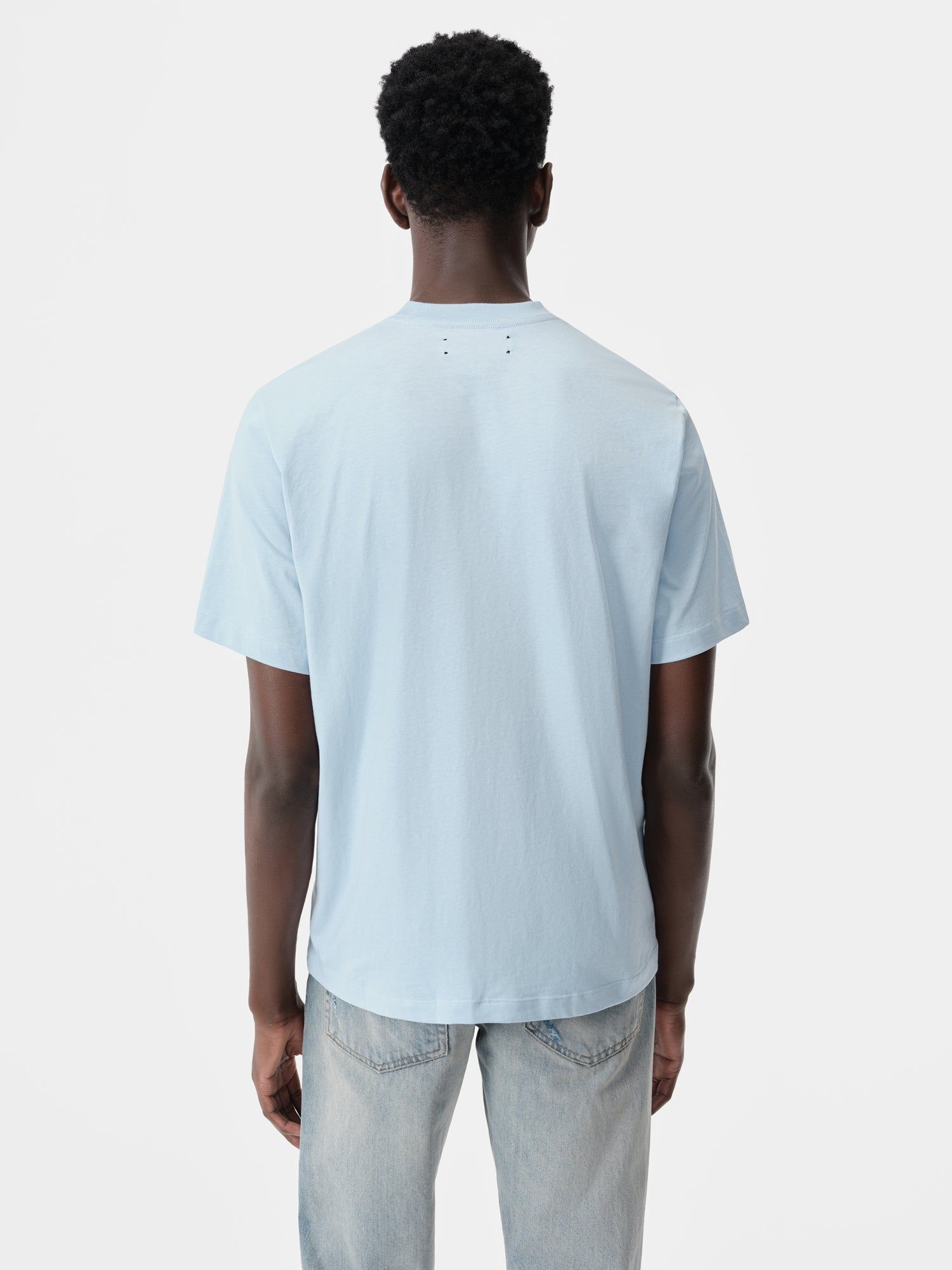 Camiseta Amiri Staggered Tee Hombre Cerulean | BERKMU-305