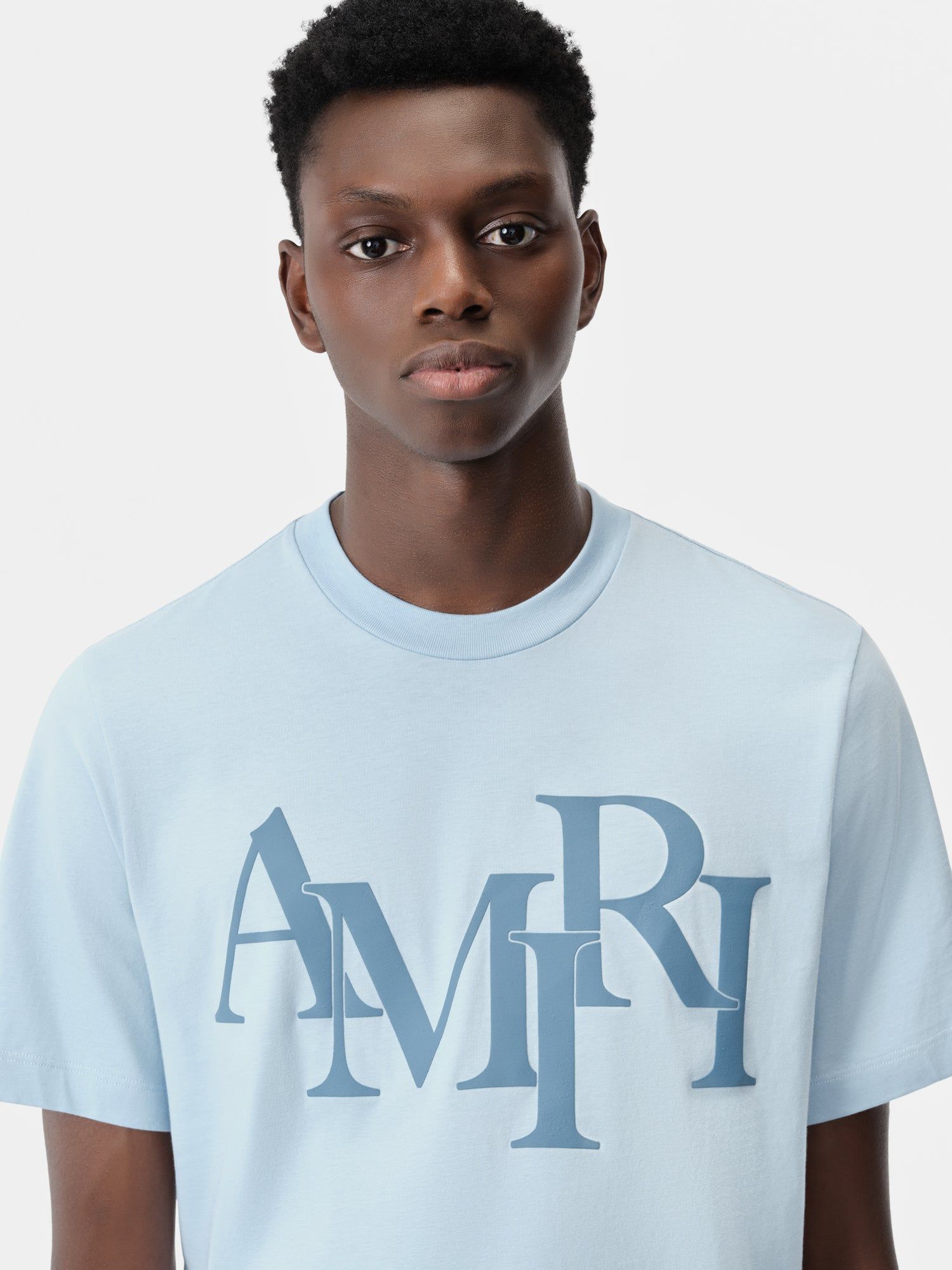 Camiseta Amiri Staggered Tee Hombre Cerulean | BERKMU-305