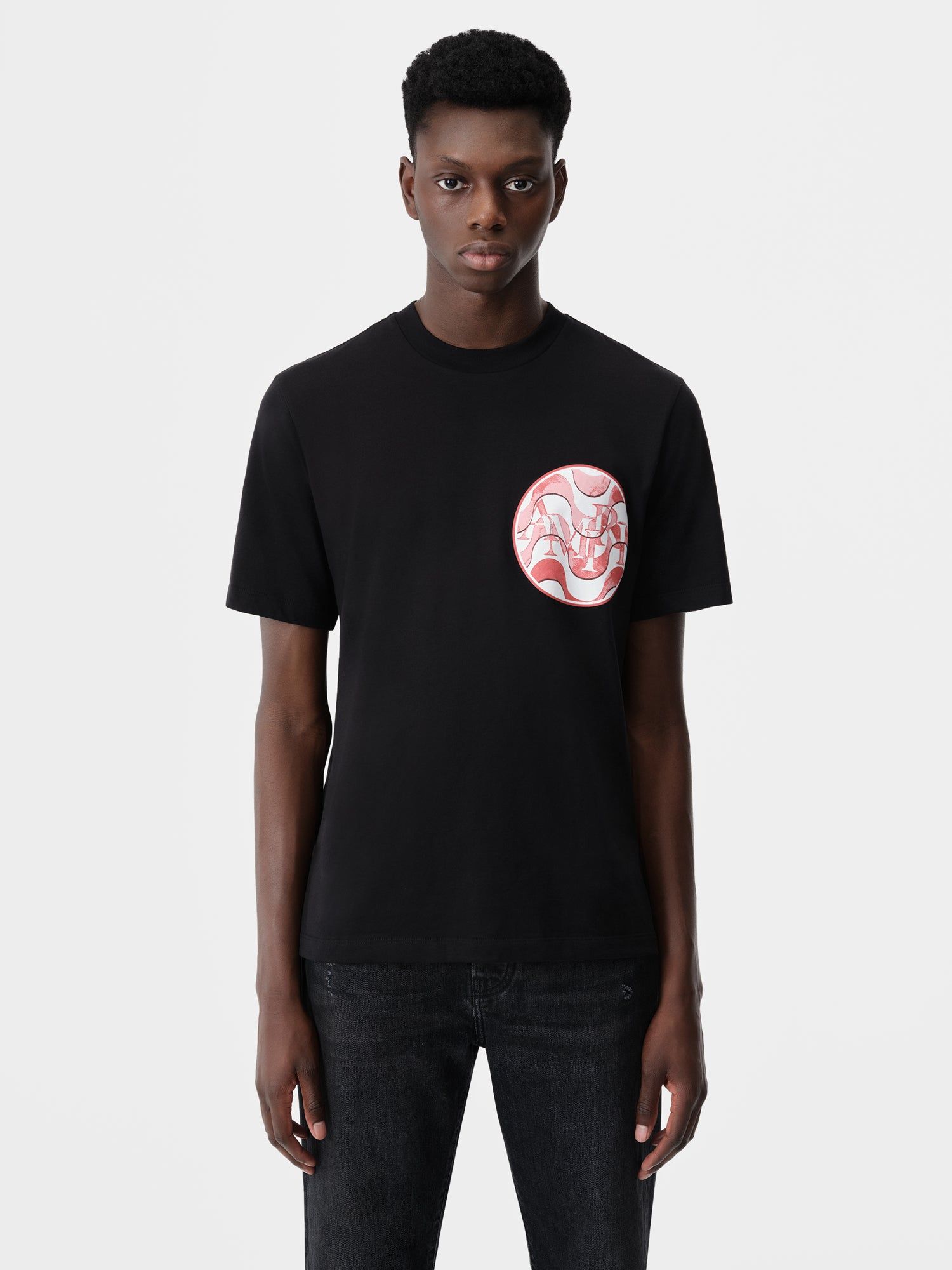 Camiseta Amiri Staggered Wave Tee Hombre Negros Rojos | RZQJVF-528