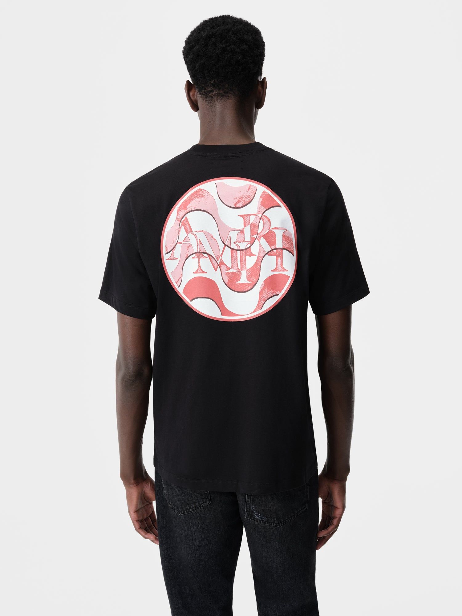 Camiseta Amiri Staggered Wave Tee Hombre Negros Rojos | RZQJVF-528