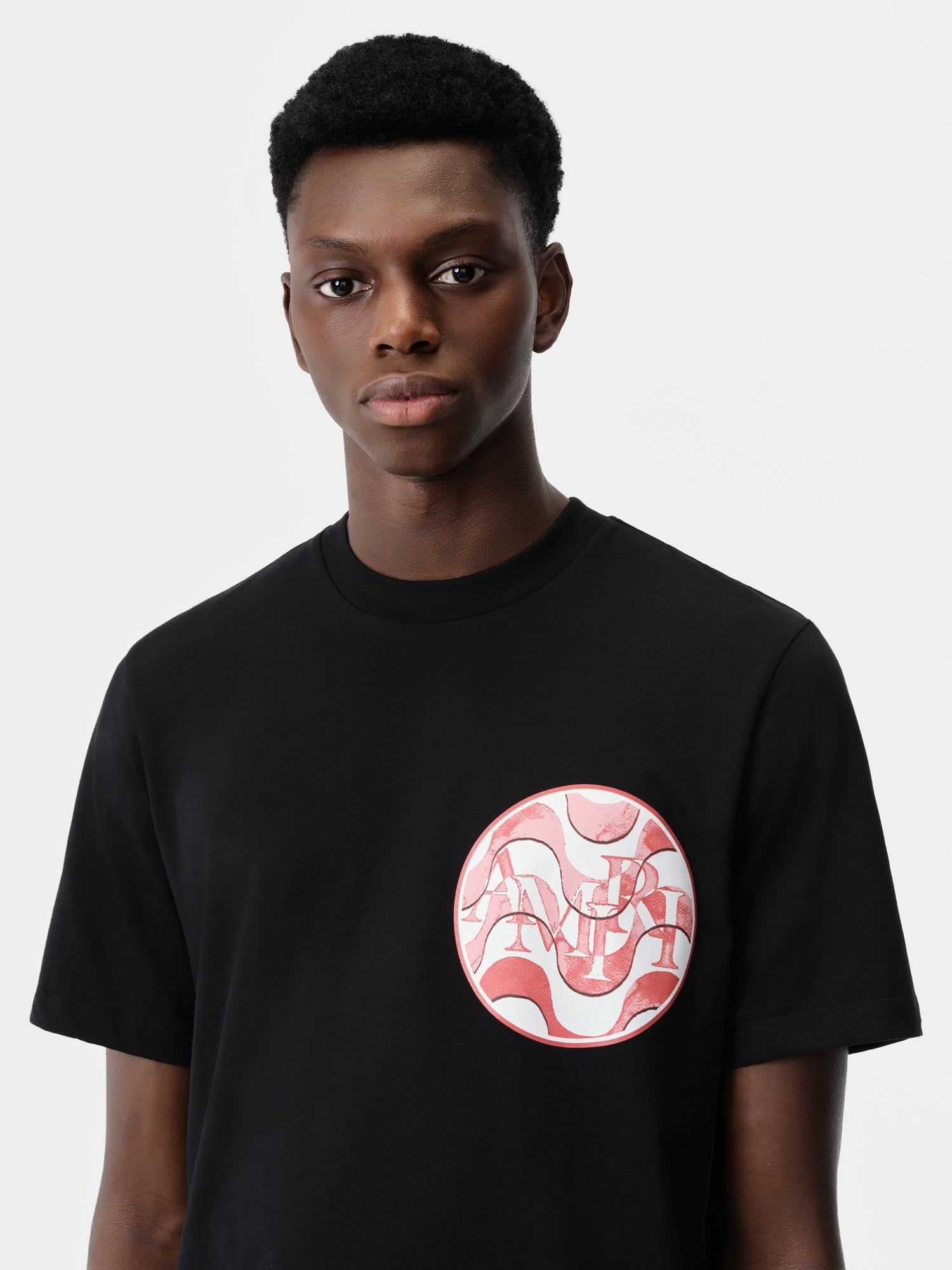 Camiseta Amiri Staggered Wave Tee Hombre Negros Rojos | RZQJVF-528
