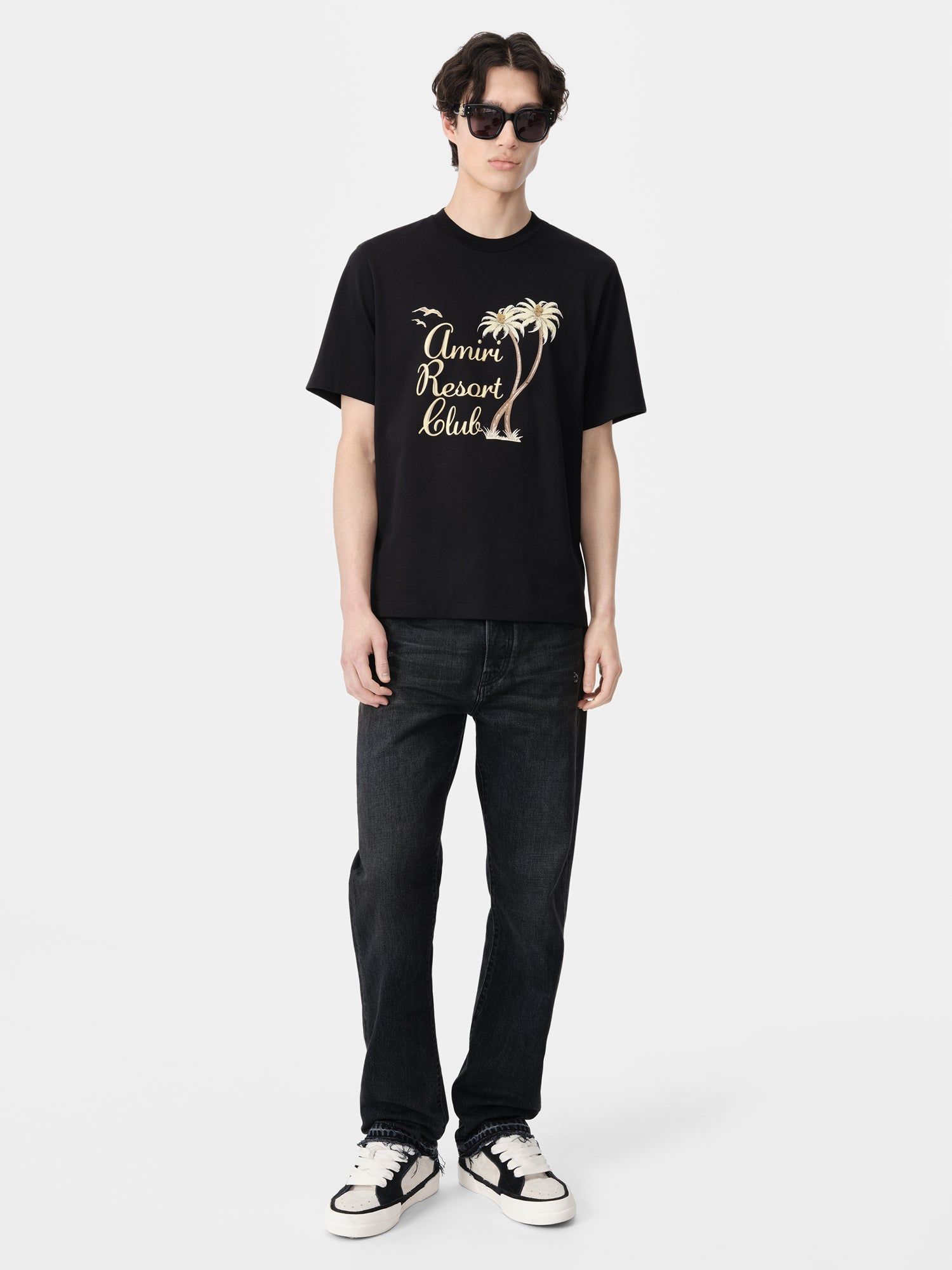Camiseta Amiri Twisted Palms Tee Hombre Negros | JSKPWV-962