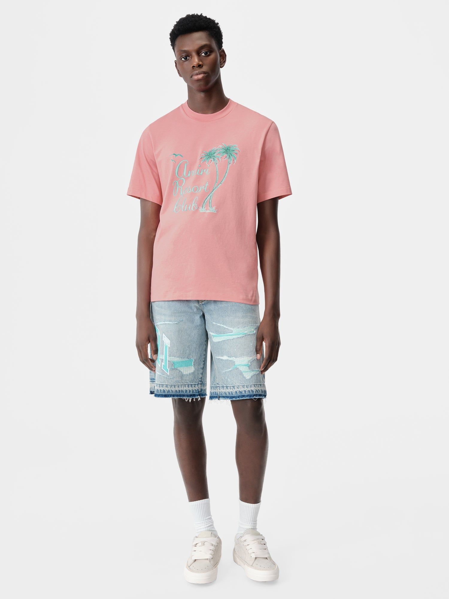 Camiseta Amiri Twisted Palms Tee Hombre Rosas | FGQOYK-754