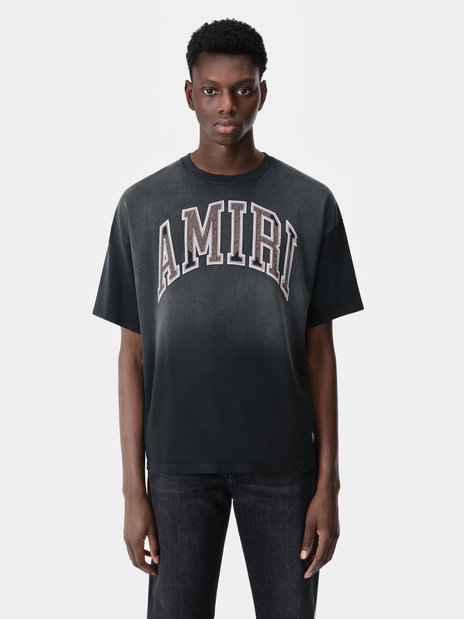 Camiseta Amiri Vintage Oversized Tee Hombre Negros | JZHQST-235