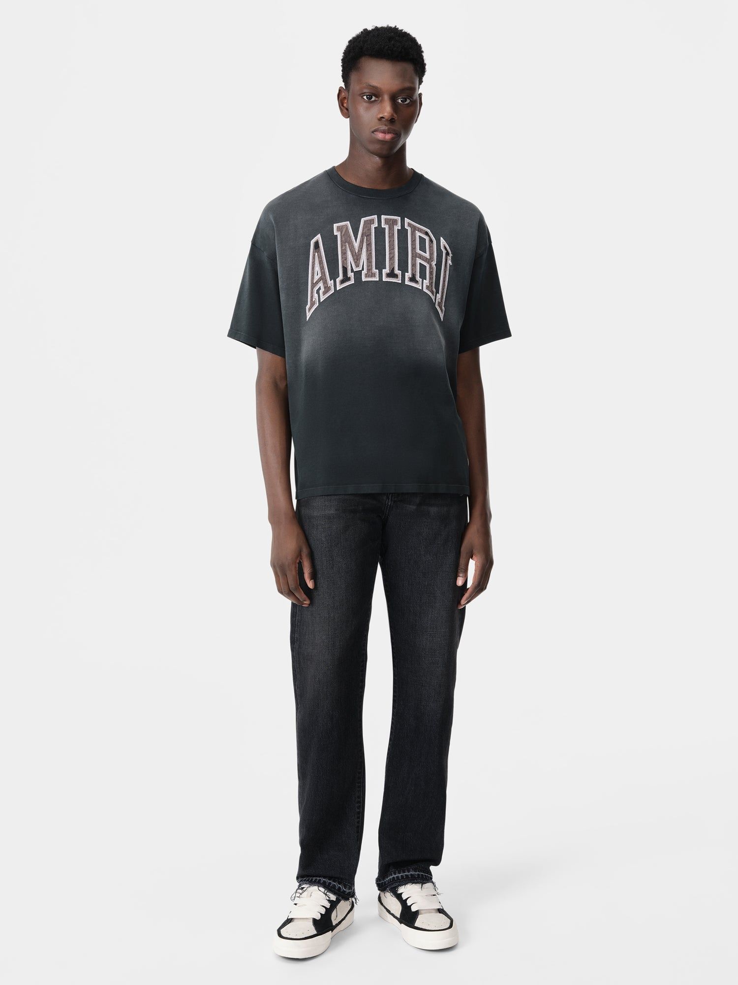 Camiseta Amiri Vintage Oversized Tee Hombre Negros | JZHQST-235