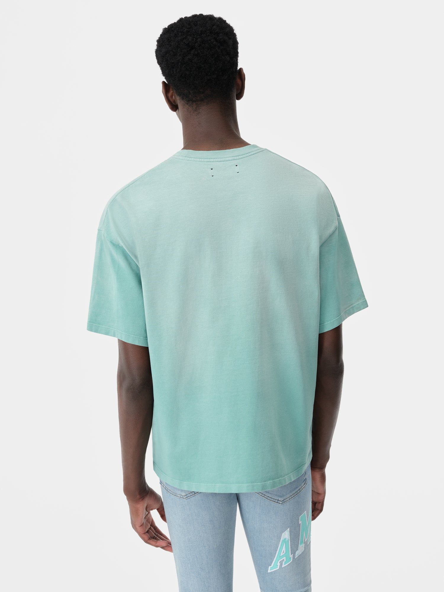 Camiseta Amiri Vintage Oversized Tee Hombre Azules | EOSHQF-307