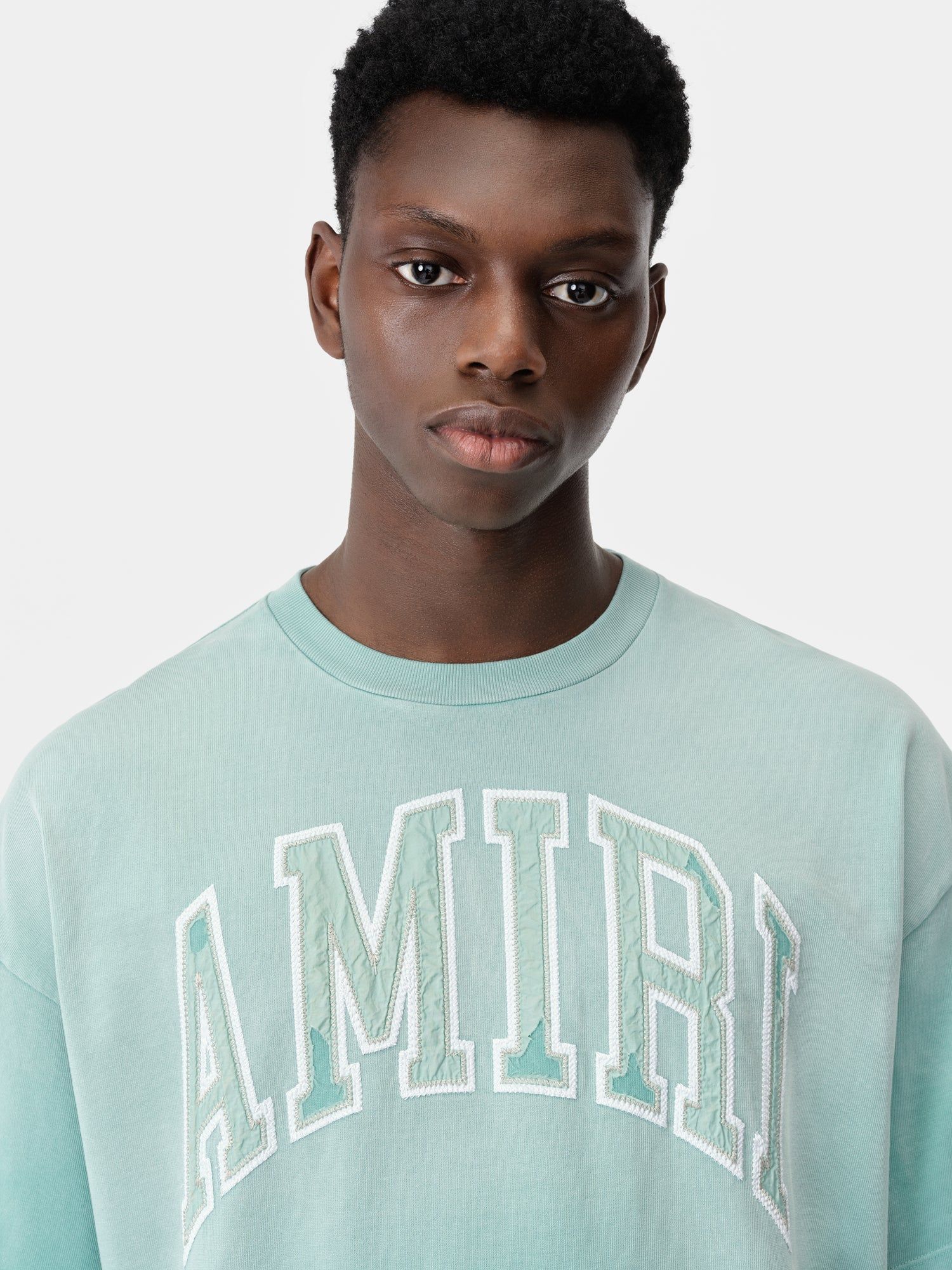 Camiseta Amiri Vintage Oversized Tee Hombre Azules | EOSHQF-307
