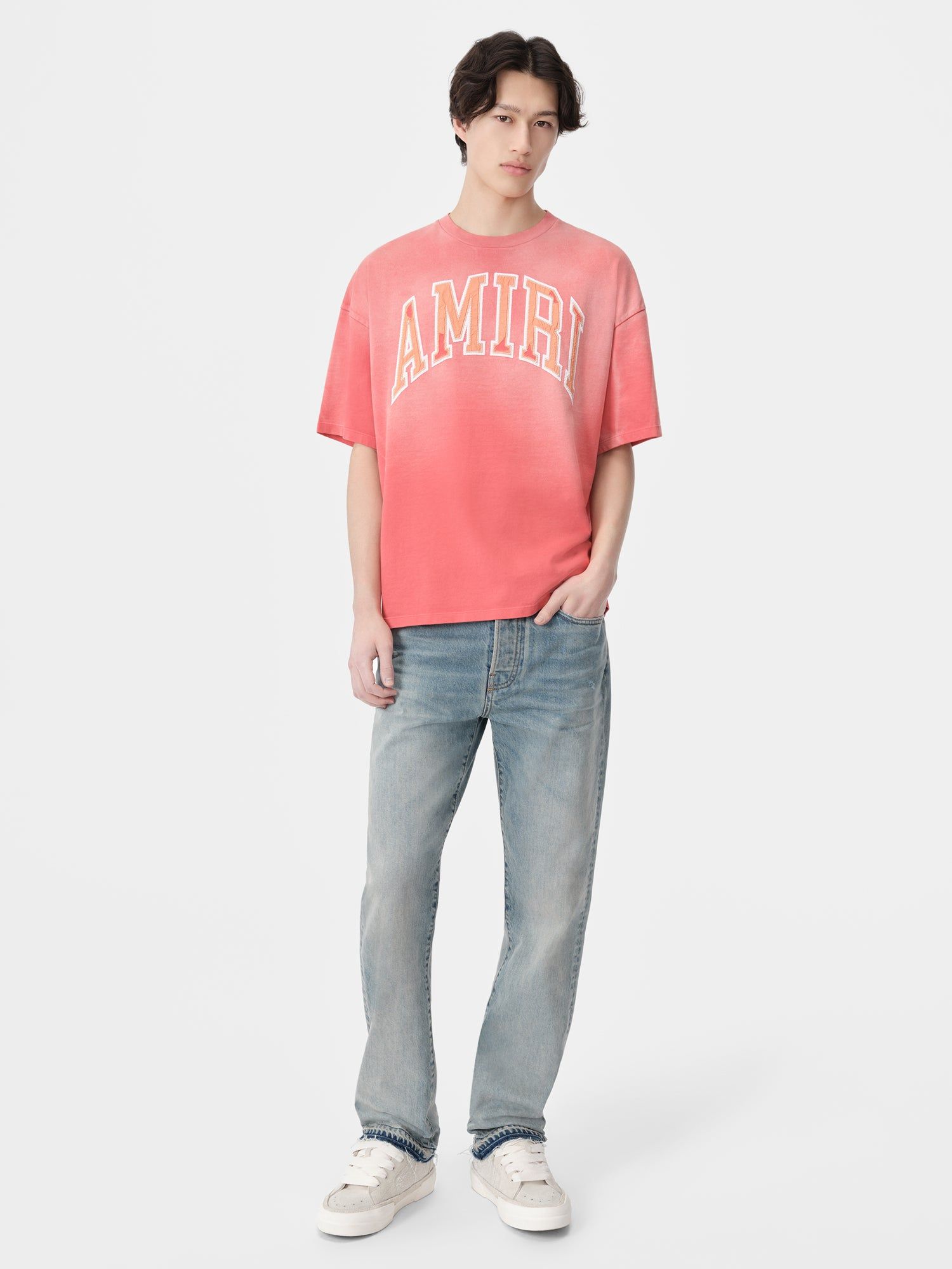 Camiseta Amiri Vintage Oversized Tee Hombre Cranberry | CLINWP-259