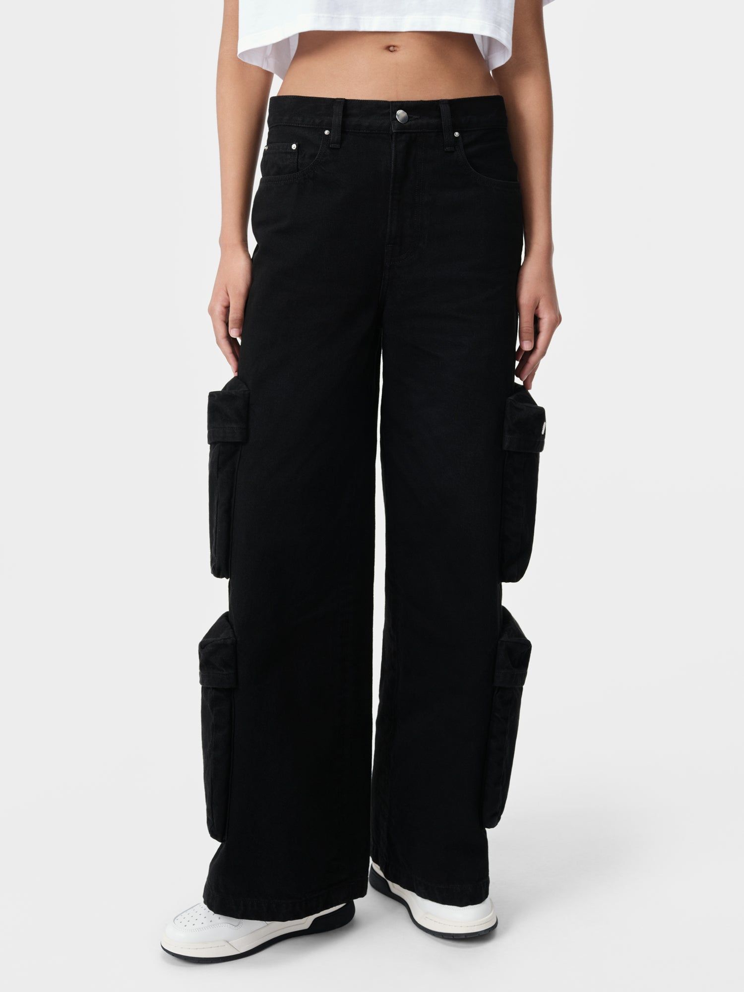 Denim Amiri Baggy Cargo Jean Mujer Negros | KQJXLM-795