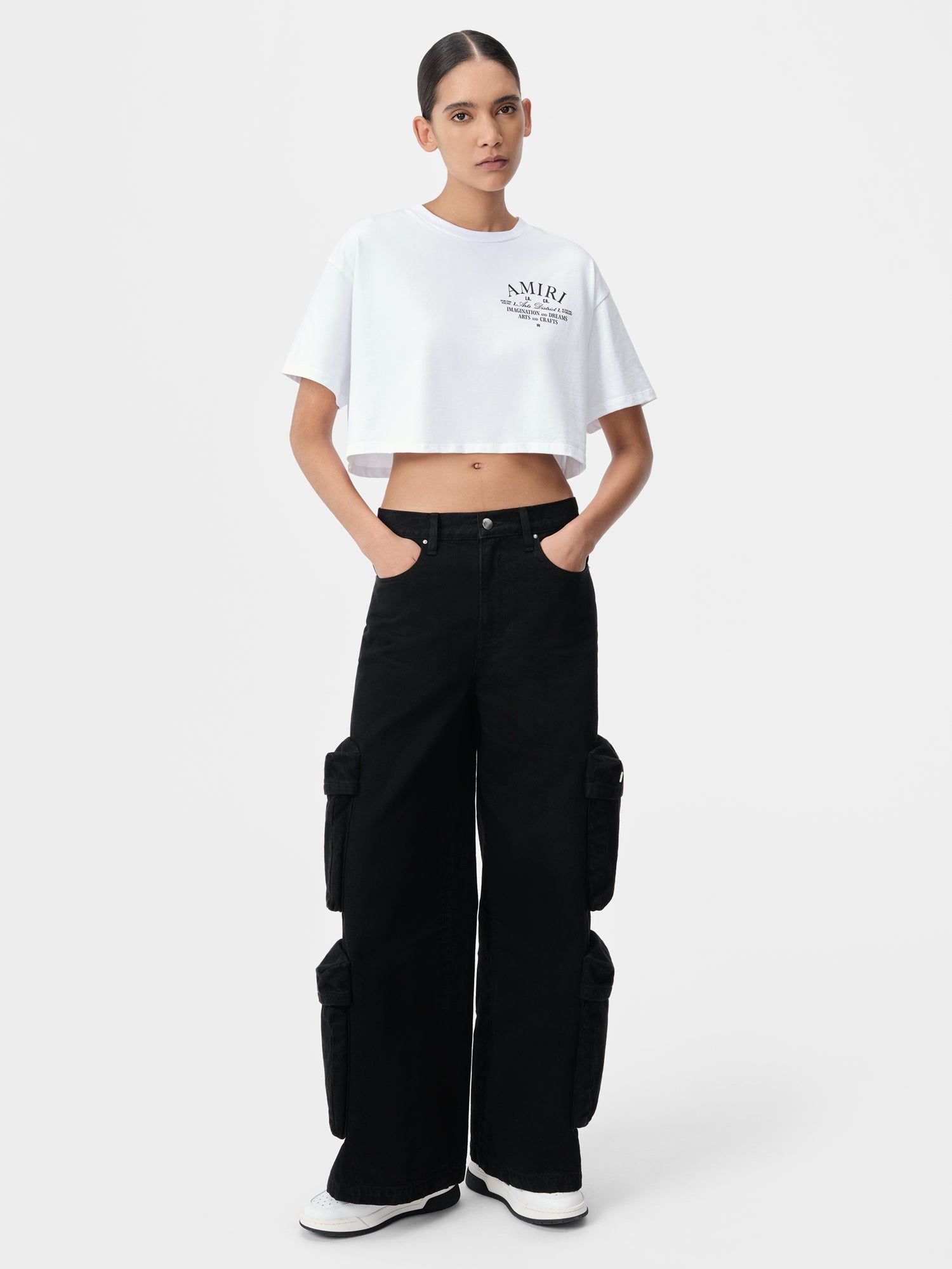 Denim Amiri Baggy Cargo Jean Mujer Negros | KQJXLM-795