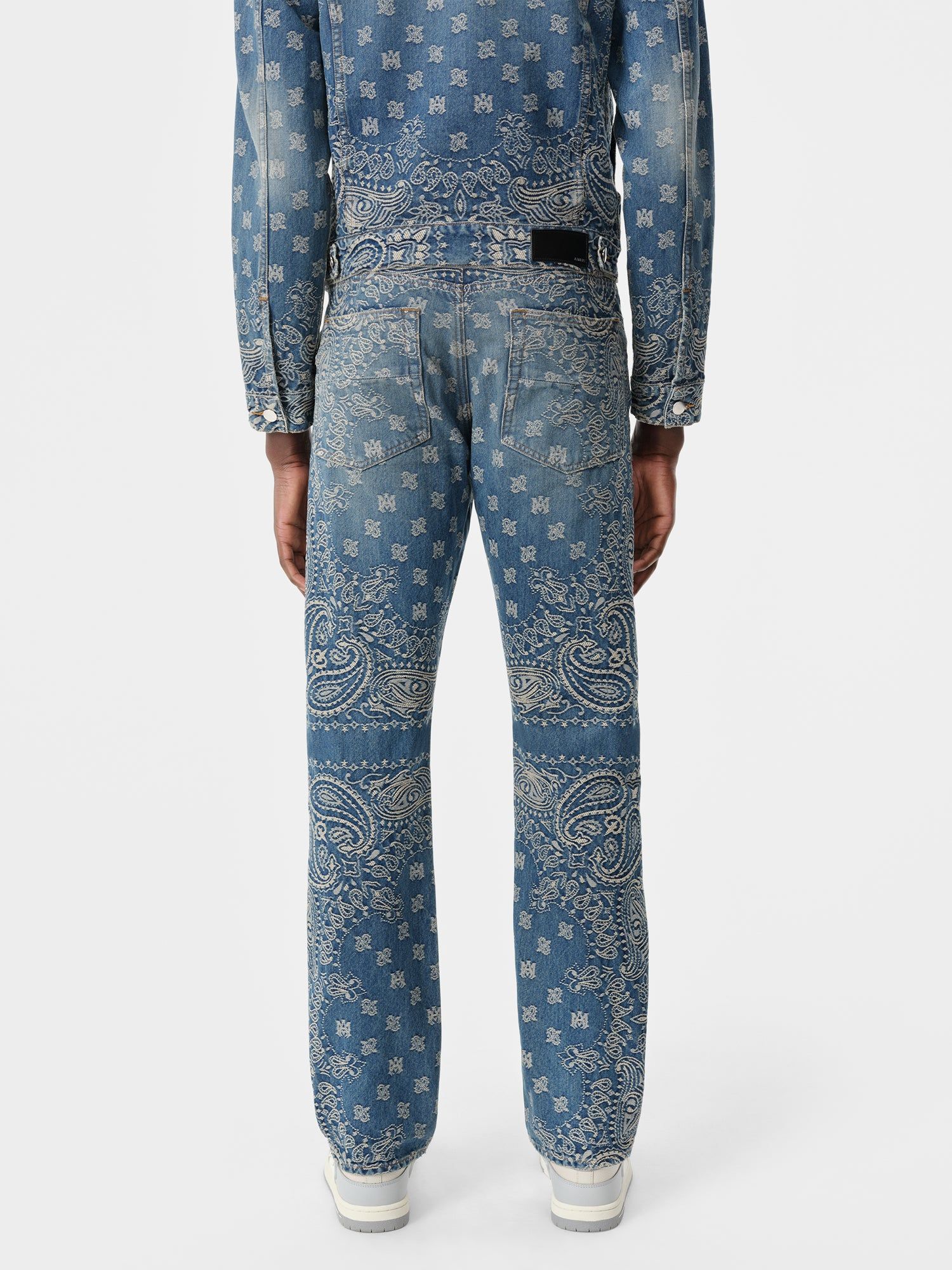 Denim Amiri Bandana Jacquard Straight Jean Hombre Azules Oscuro | HYOFEU-563