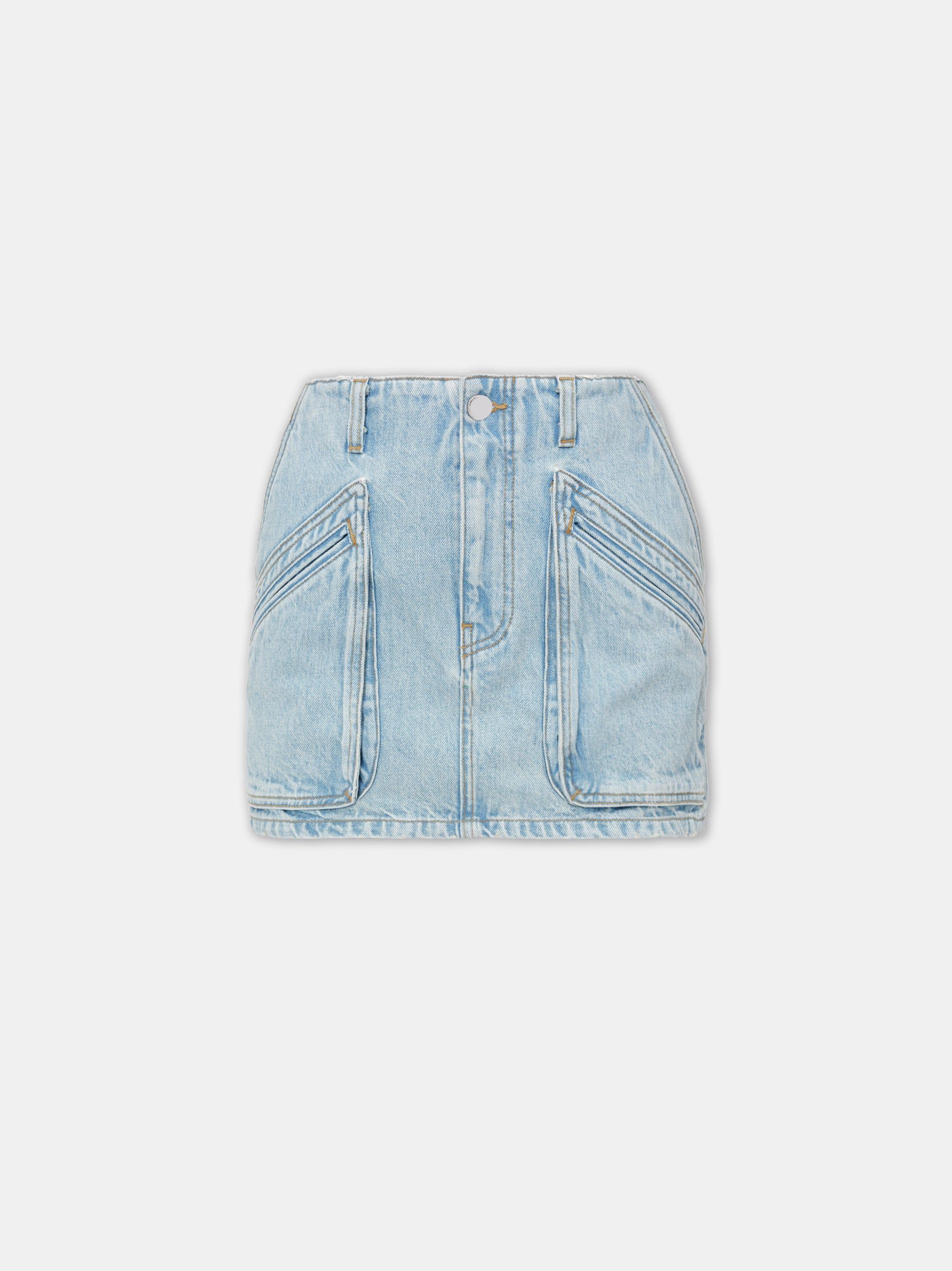 Denim Amiri Cargo Skirt Mujer Azules Claro | YVHQOK-051
