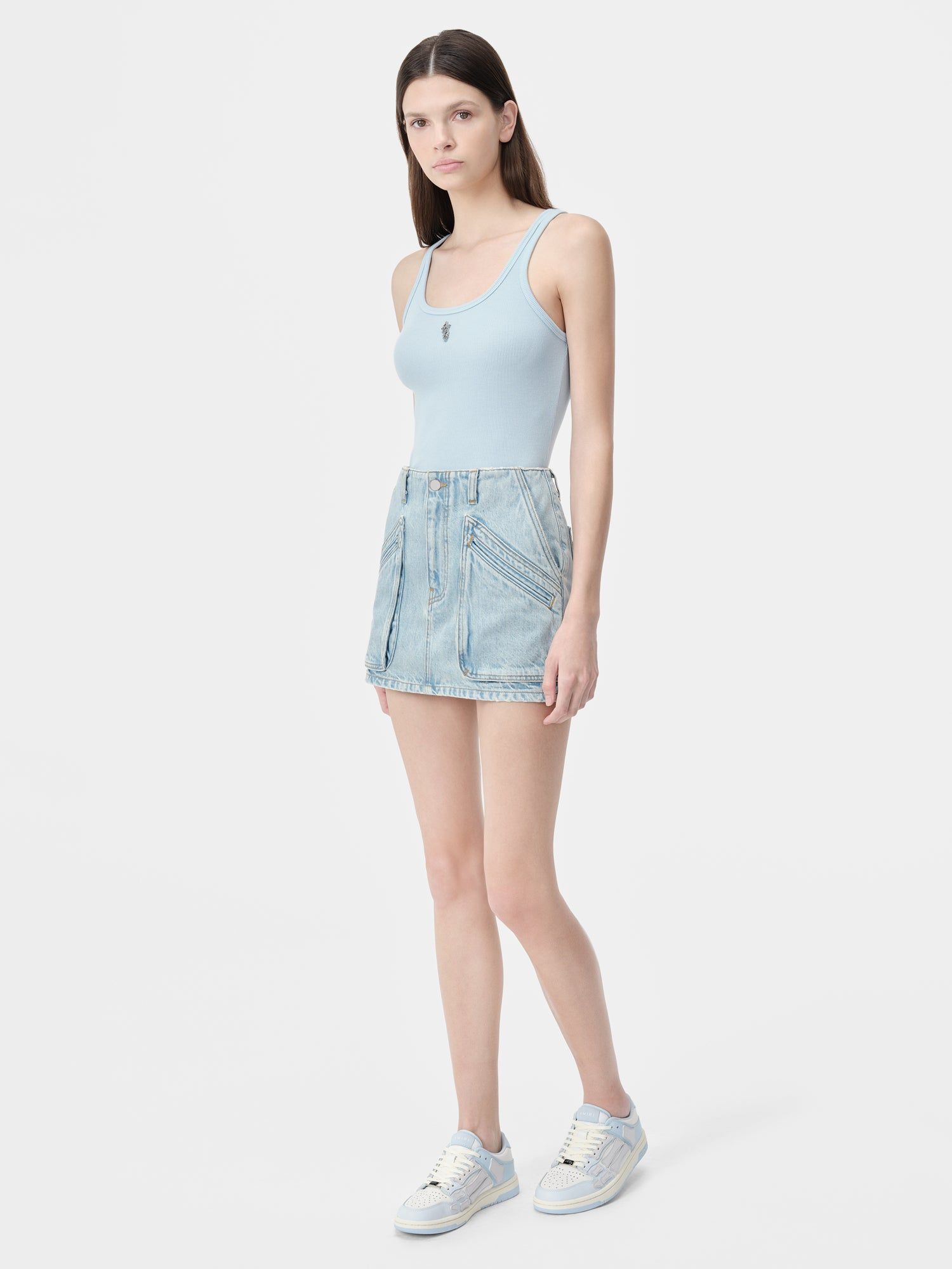 Denim Amiri Cargo Skirt Mujer Azules Claro | YVHQOK-051