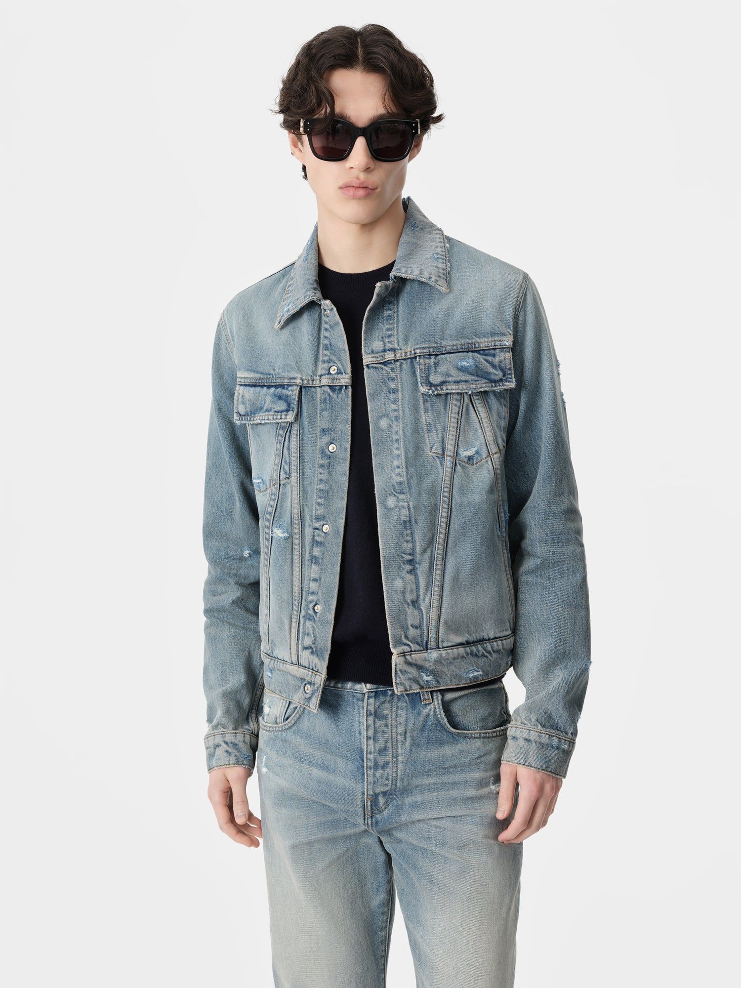 Denim Amiri Ma Trucker Jacket Hombre Azules | DIOQUL-057