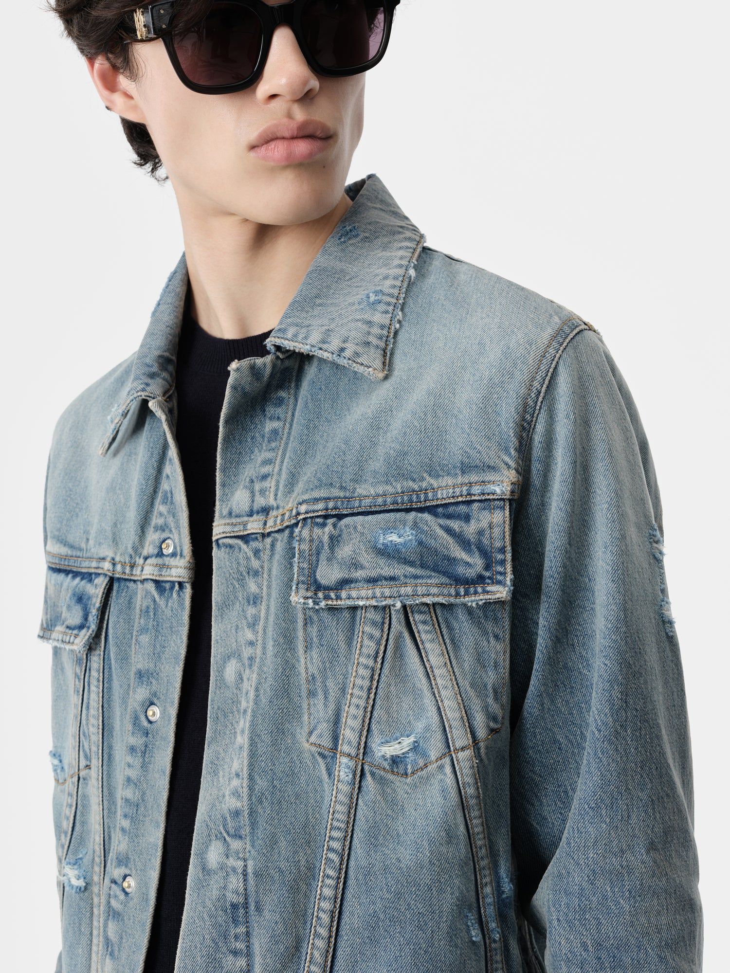 Denim Amiri Ma Trucker Jacket Hombre Azules | DIOQUL-057