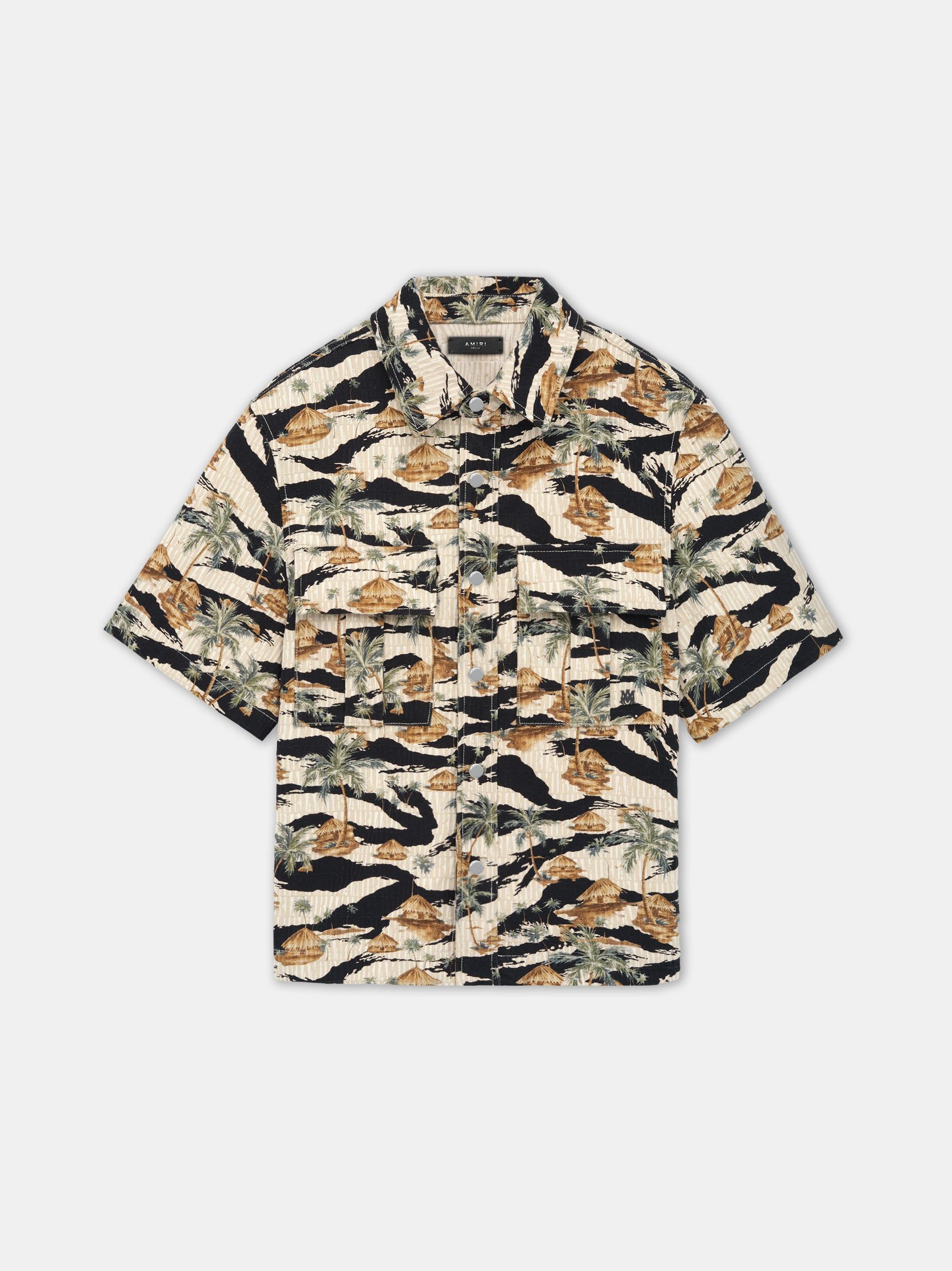 Denim Amiri Repeat Palm Camp Shirt Hombre Mojave Desert | QXKCPN-025