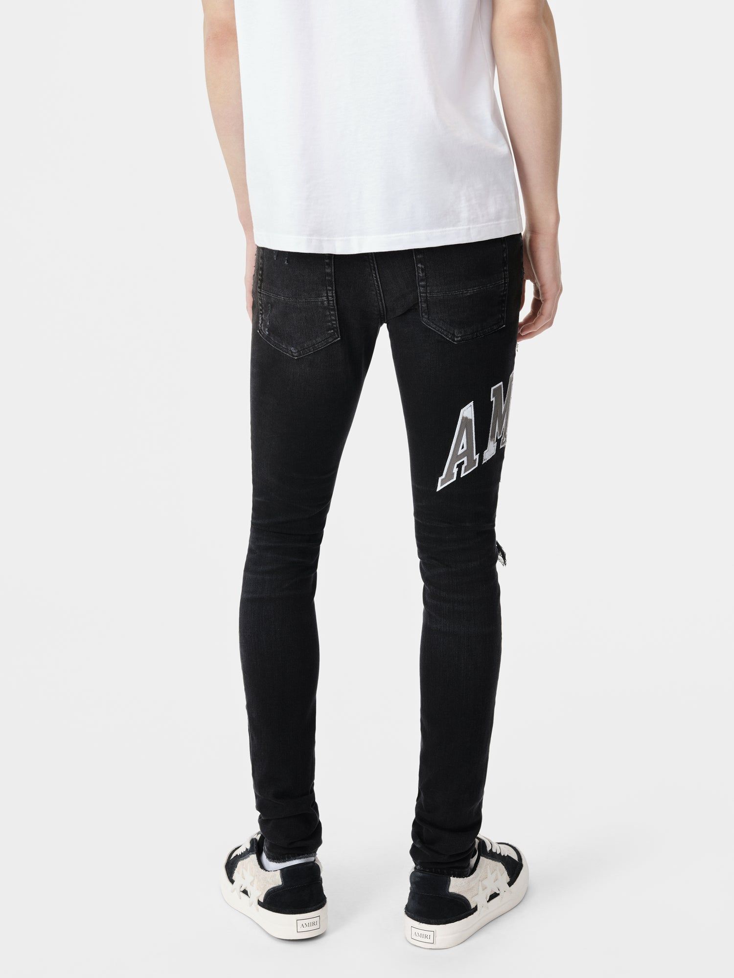 Denim Amiri Varsity Logo Repair Jean Hombre Negros | IUVRNW-876