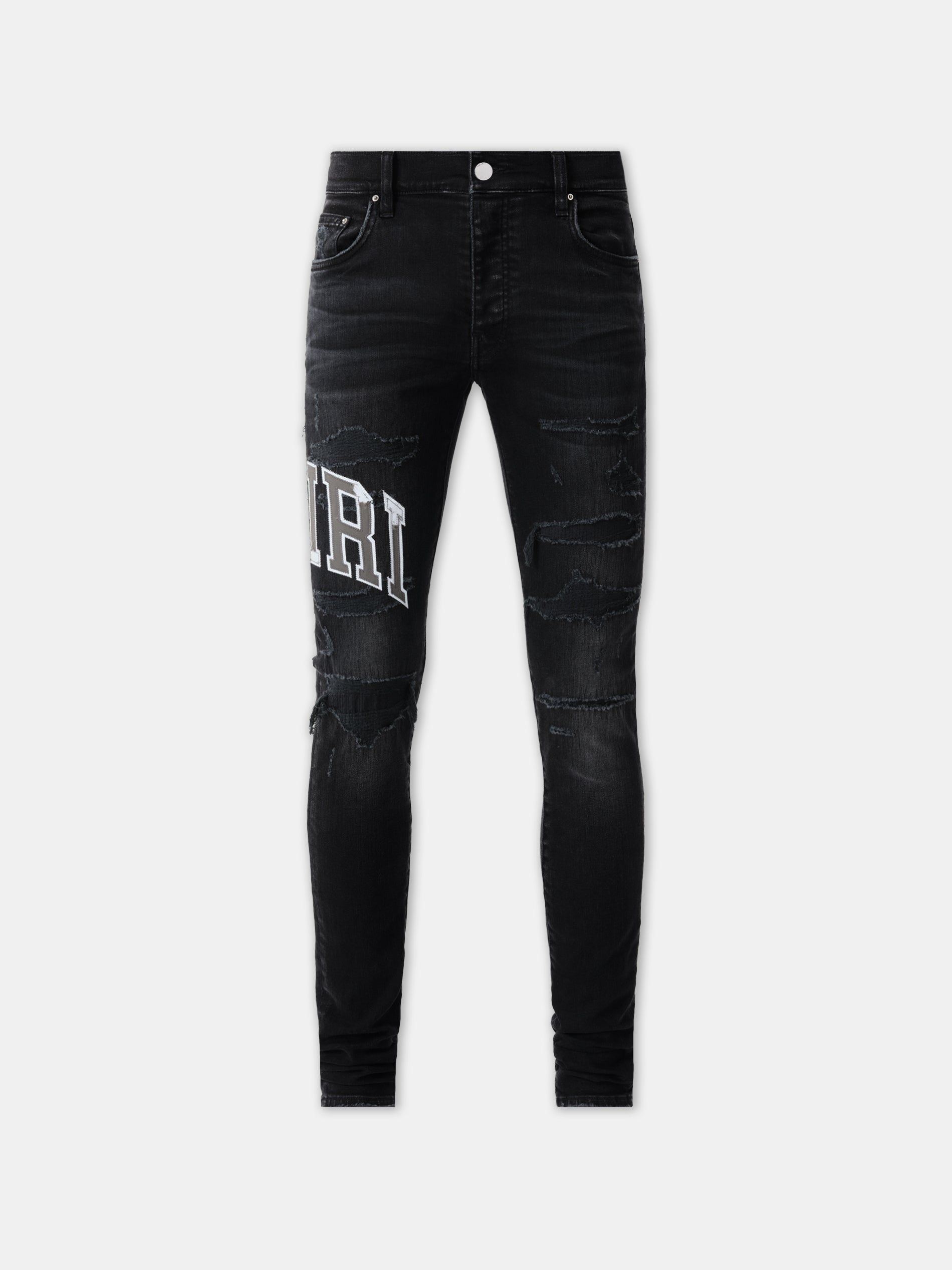 Denim Amiri Varsity Logo Repair Jean Hombre Negros | IUVRNW-876